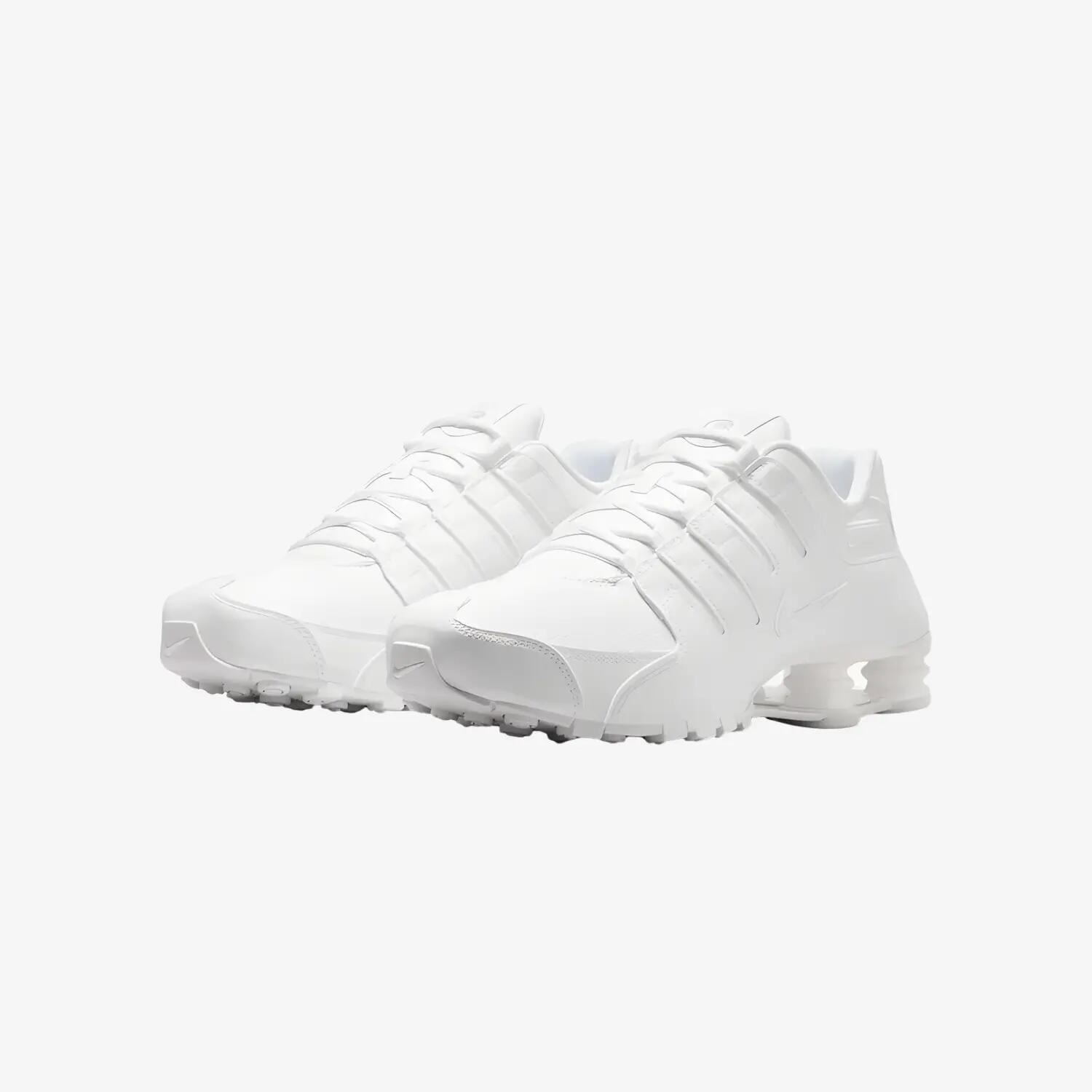 Nike Shox NZ Triple White adidași sport pentru bărbați, culoare albă 2/5