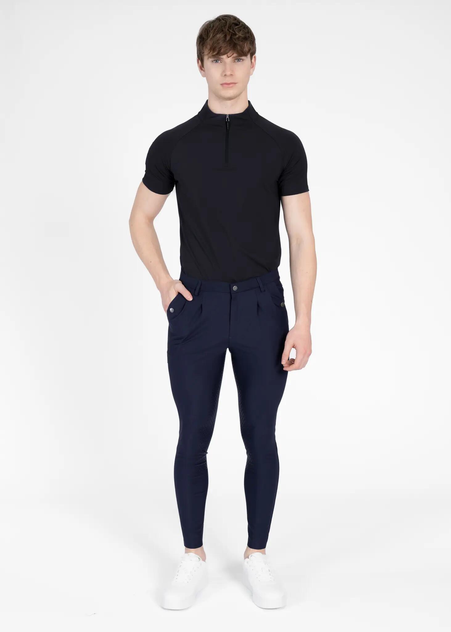 Pantalón Hombre Equitación Maximilian Founder Full Grip Atlántico 7/8