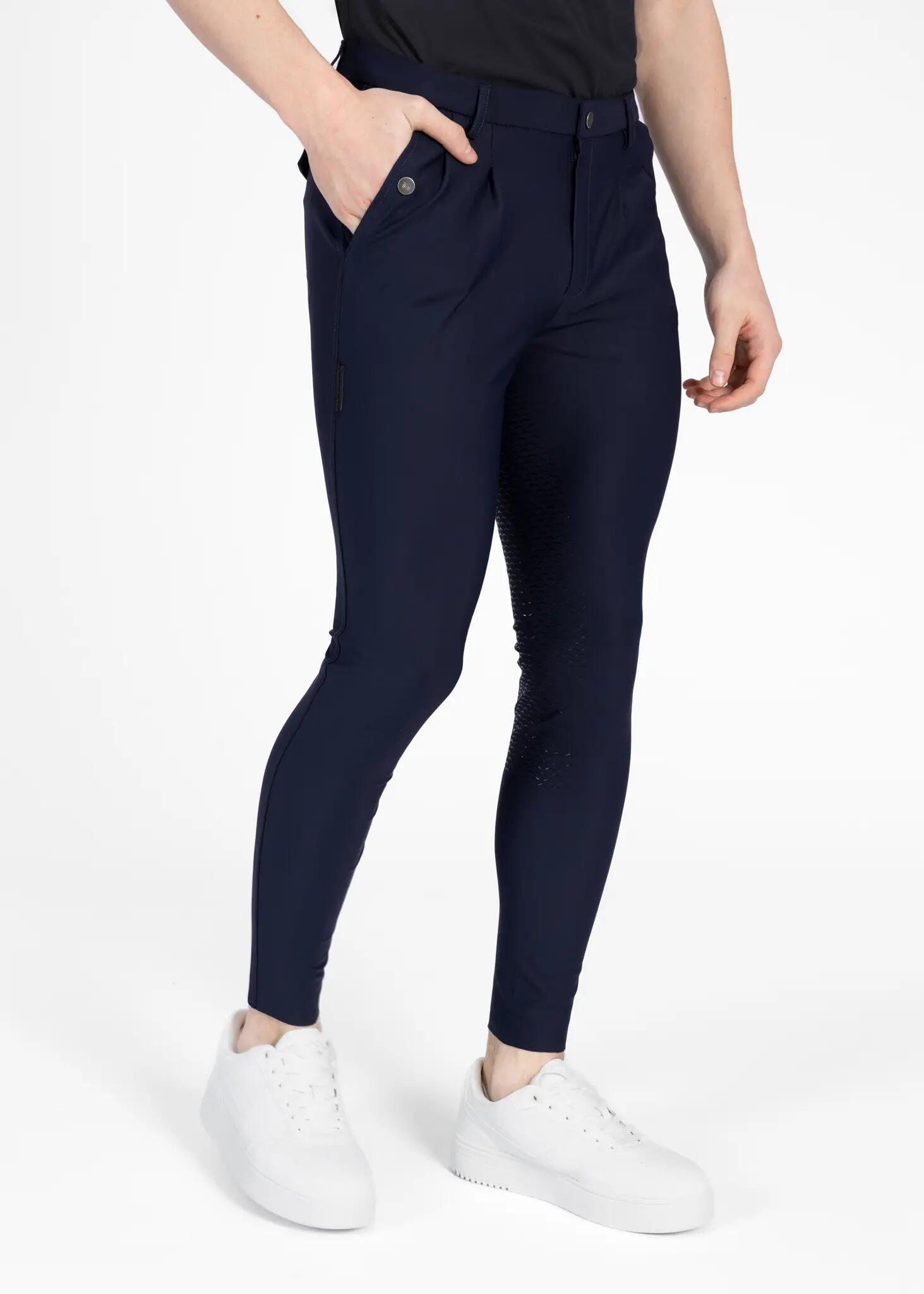 Pantalón Hombre Equitación Maximilian Founder Full Grip Atlántico 4/8