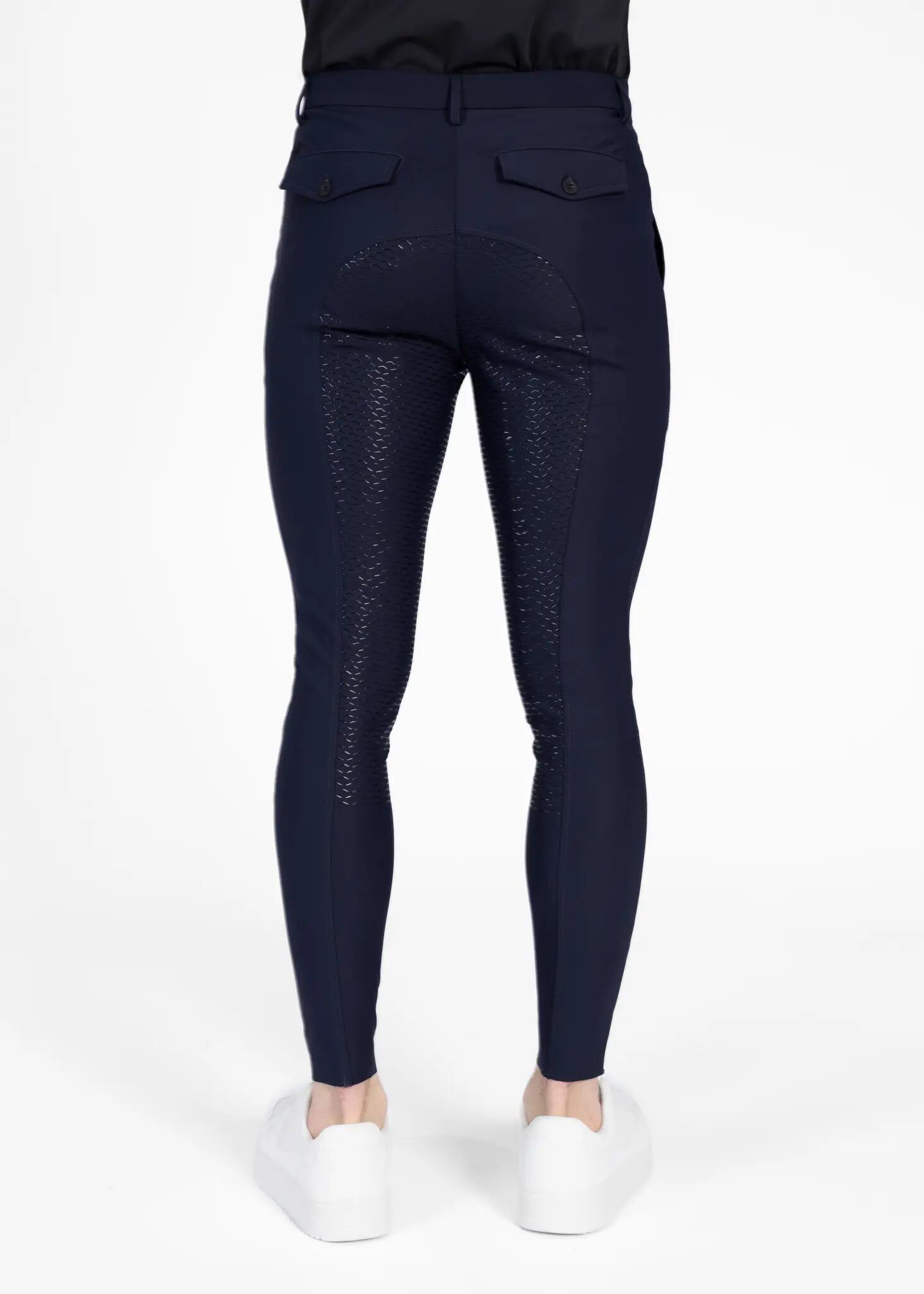 Pantalón Hombre Equitación Maximilian Founder Full Grip Atlántico 3/8