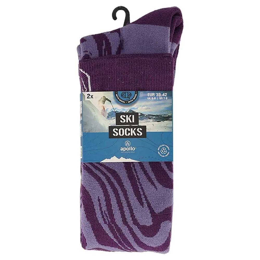 Skisocken Kniehoch - 2 Paar - Lila Zebra-Print 5/5