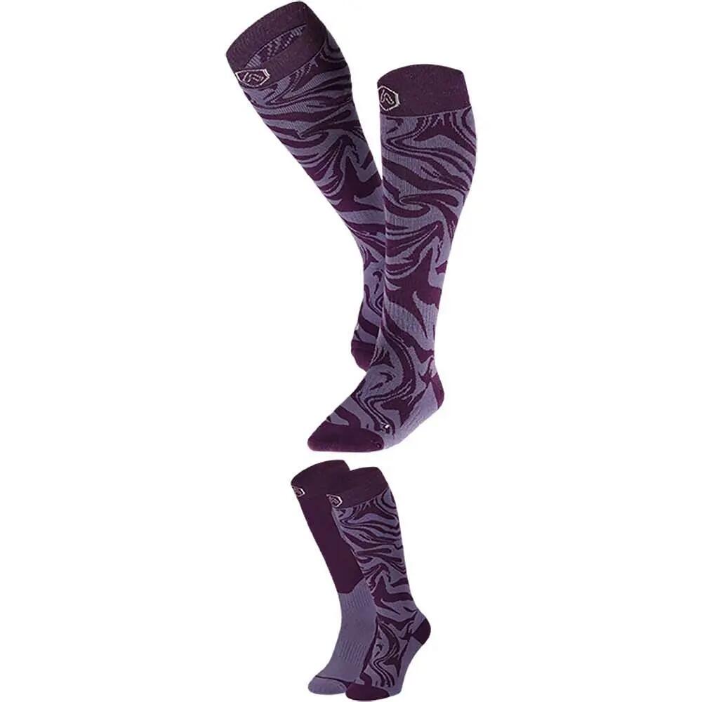Skisocken Kniehoch - 2 Paar - Lila Zebra-Print 4/5