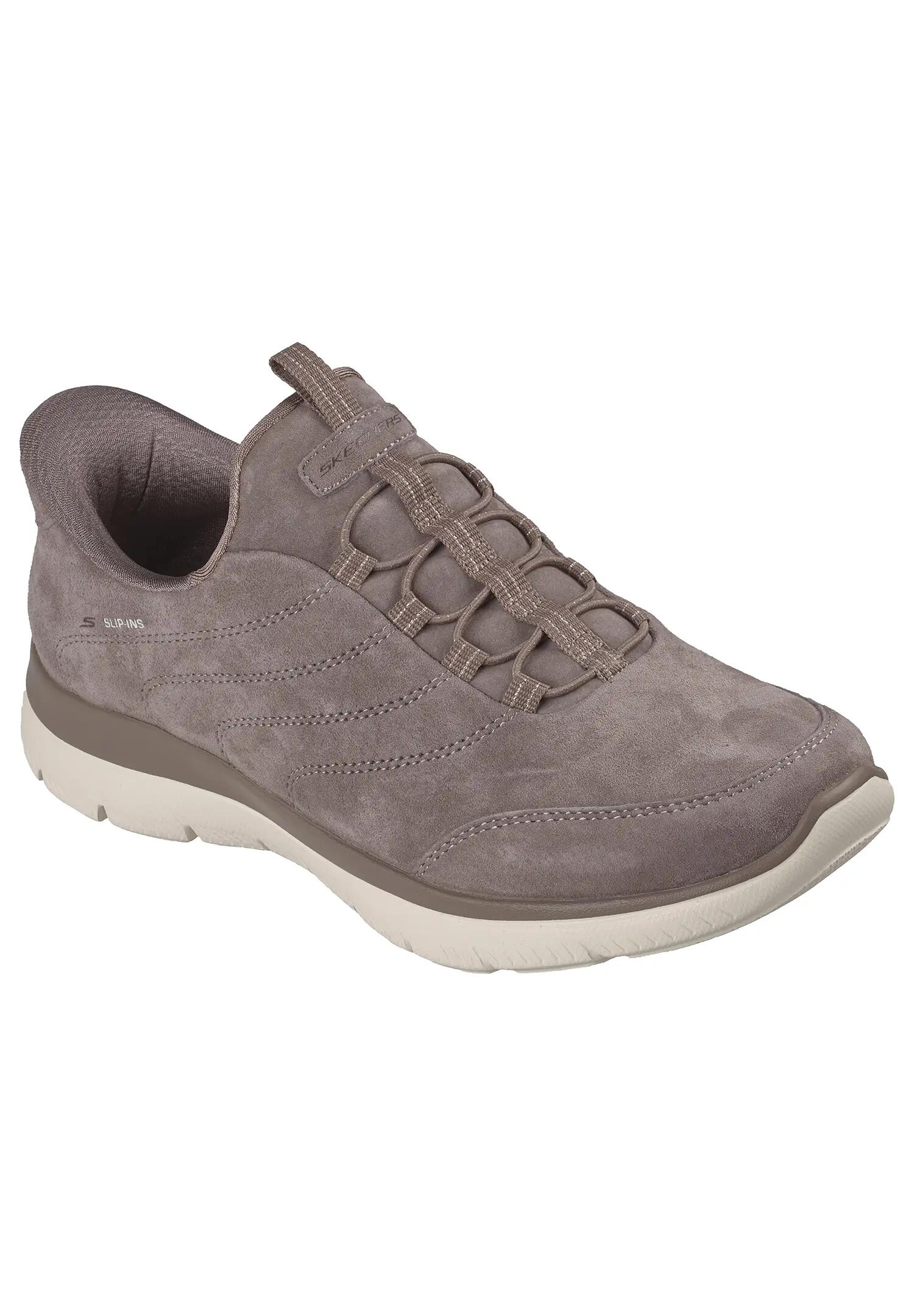 Skechers Summits Luxe Stride Sneaker Slip On Chocolate Taupe 1/6
