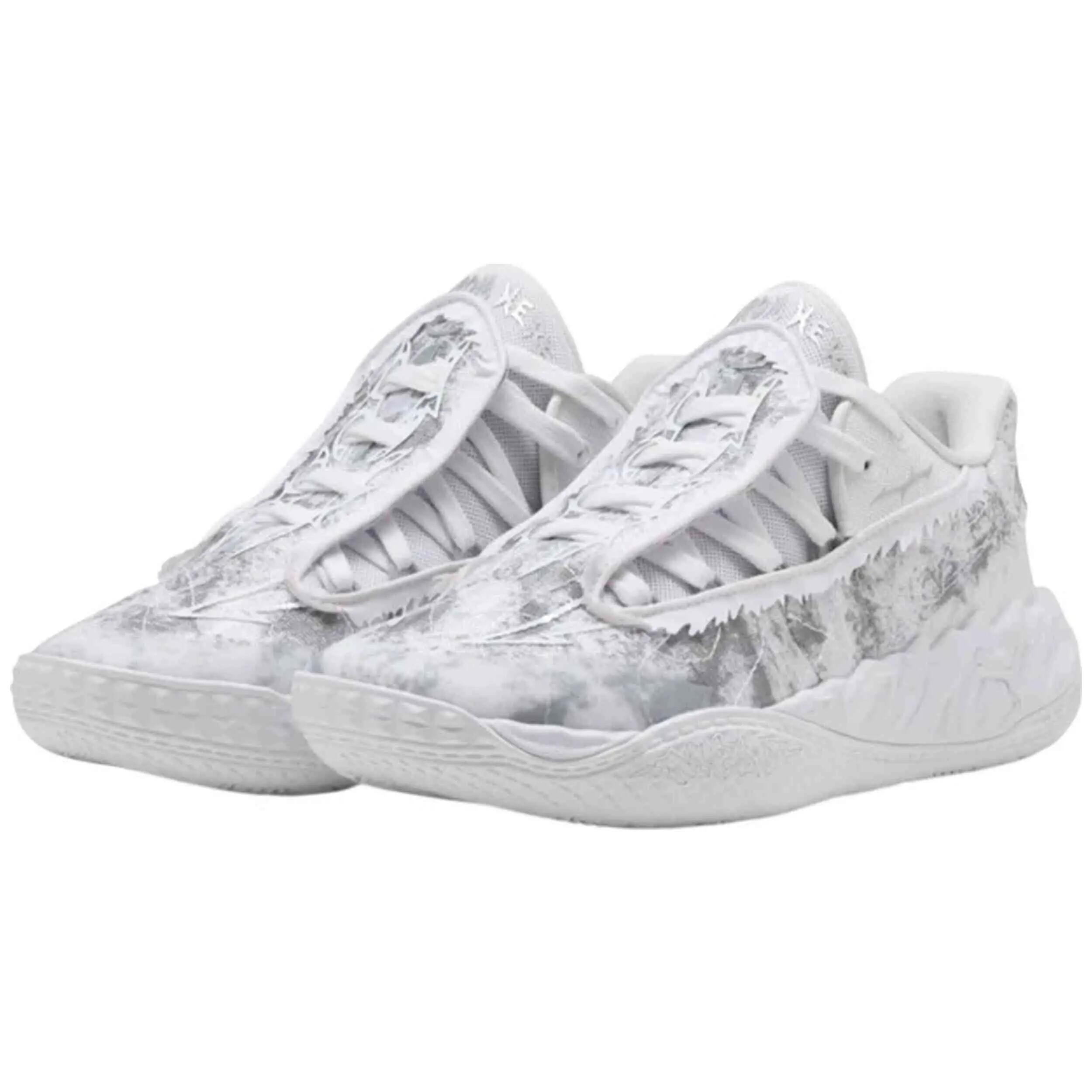 Scarpe da basket Puma modello MB.05 "Team Bank White" per unisex ragazzi 4/5