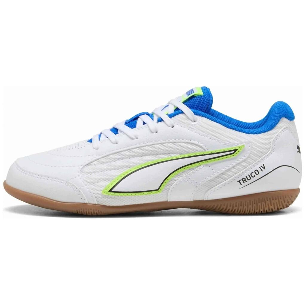Soccer boots Puma model Truco IV "PUMA White-Green Glare-Ult for unisex children