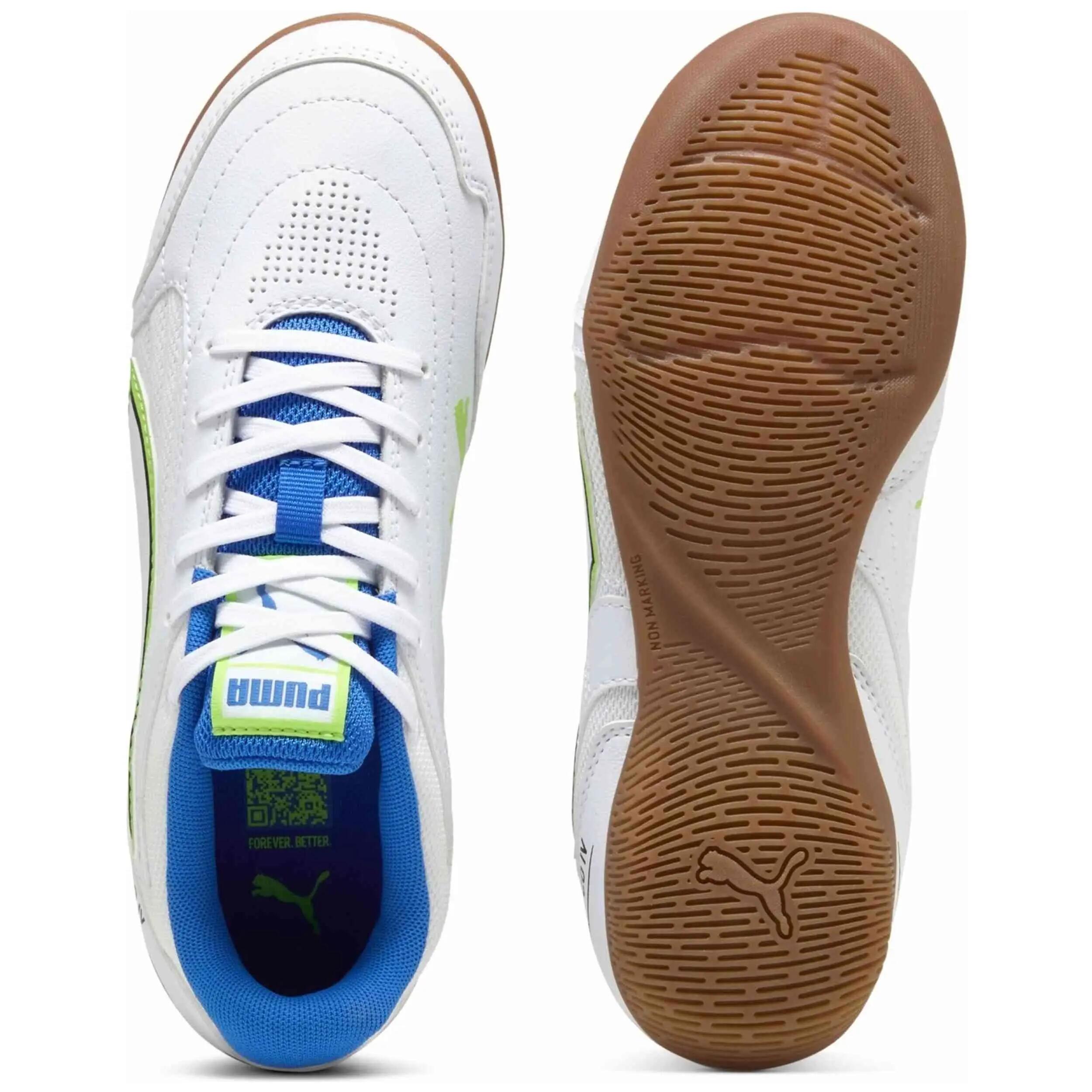 Botas de futbol Puma modelo Truco IV "PUMA White-Green Glare-U para niños unisex 5/5