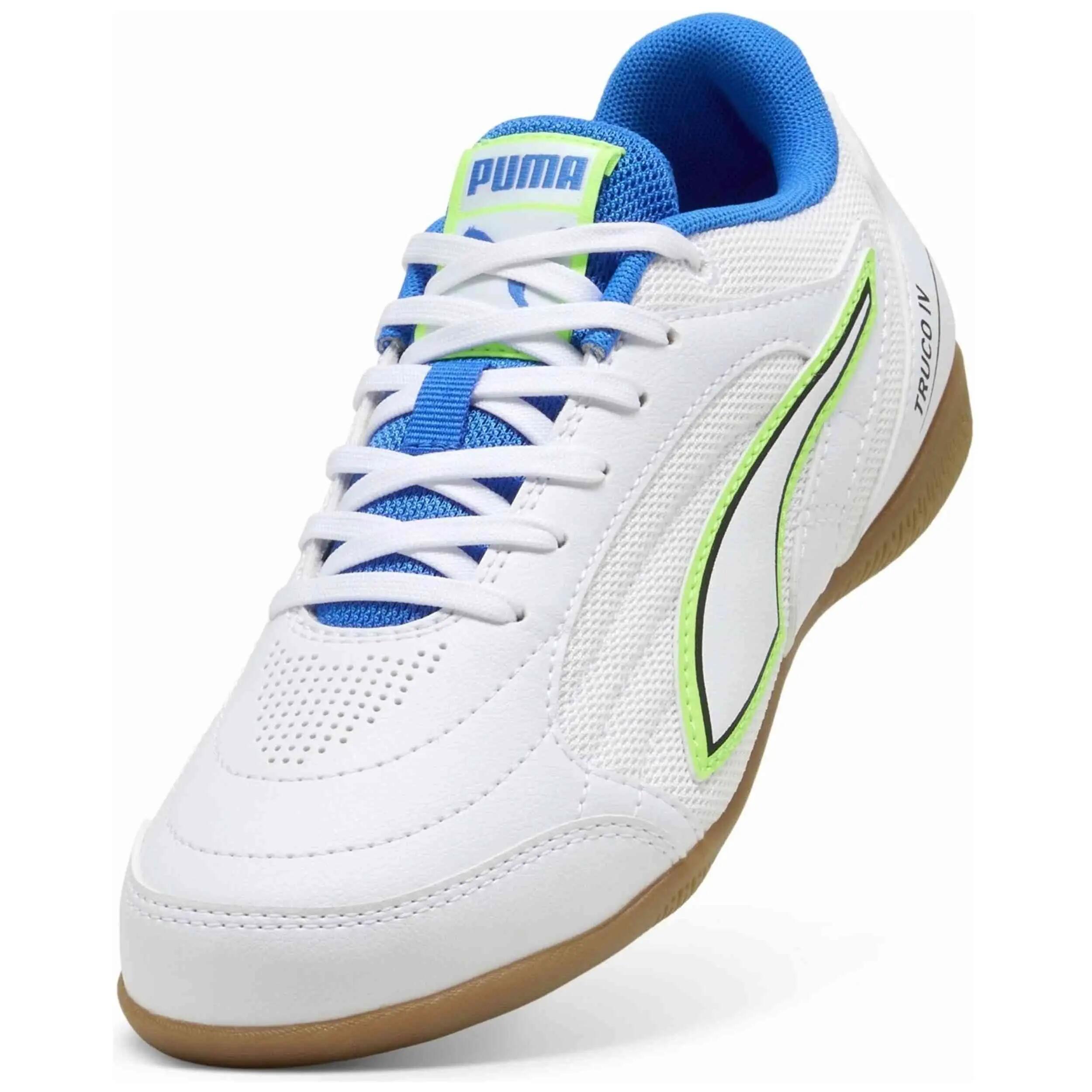 Botas de futbol Puma modelo Truco IV "PUMA White-Green Glare-U para niños unisex 2/5