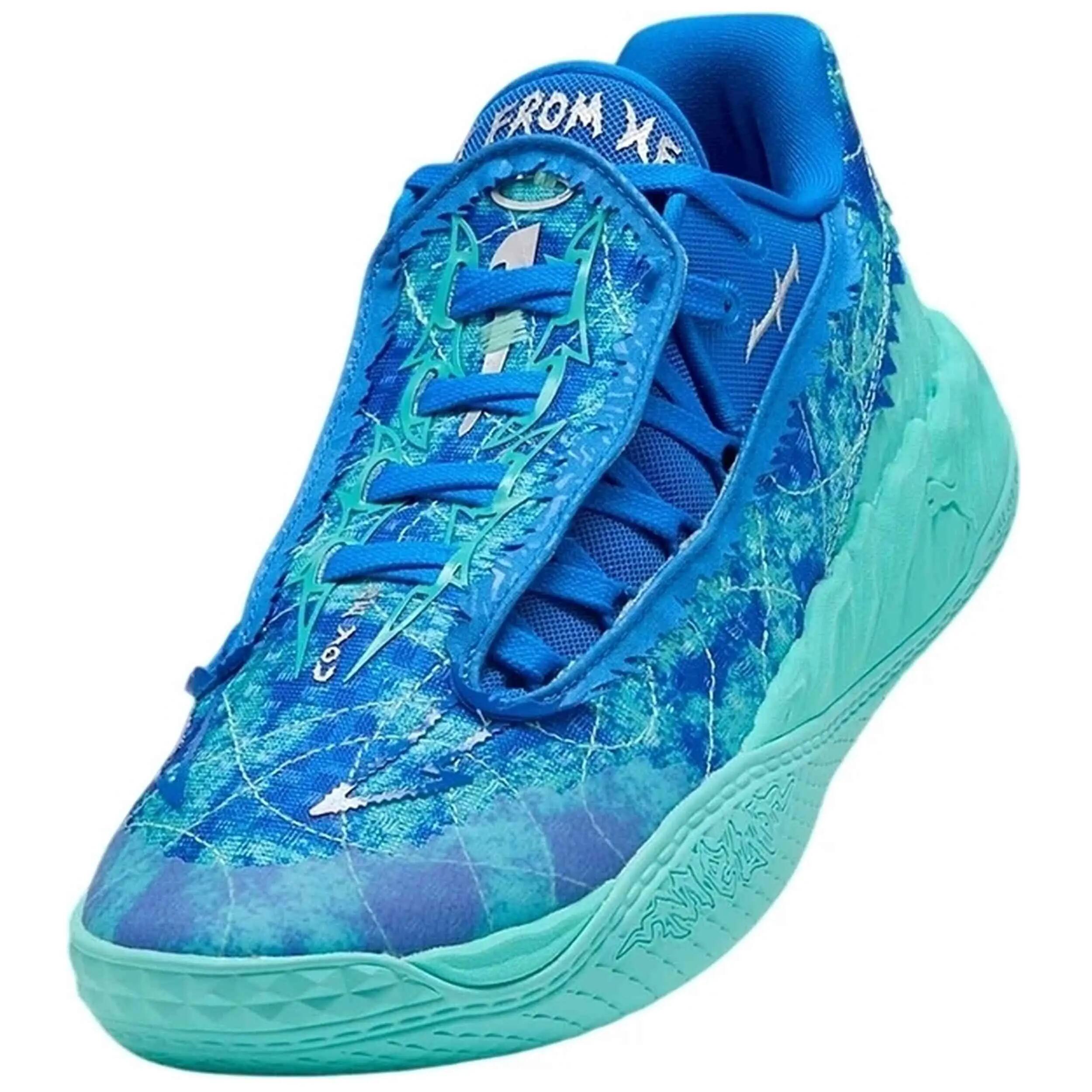 Basketbalschoenen Puma model MB.05 "Team Bank Blue Mint" voor unisex jongens 5/5