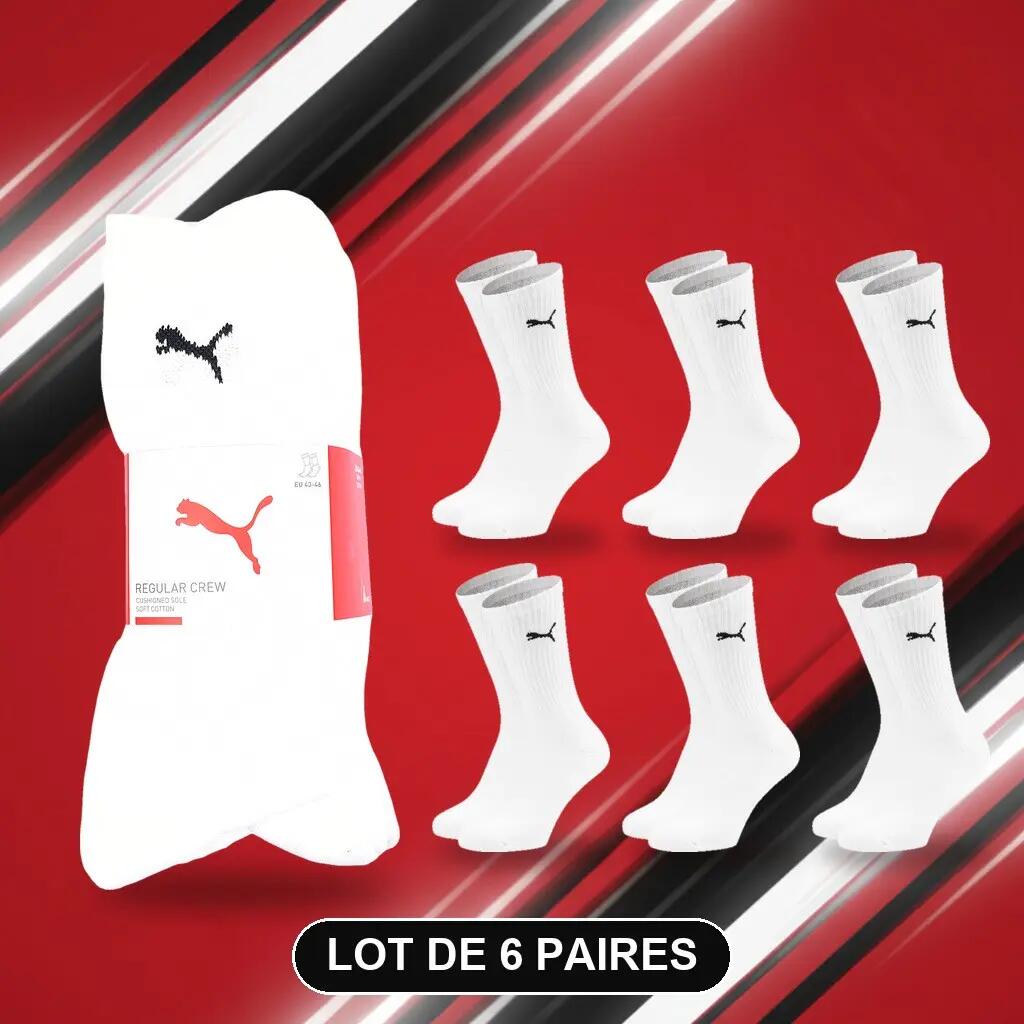 Meias Unissexo PUMA Pack 6 Pares - Algodão Macio, Salto Cosido 3/7