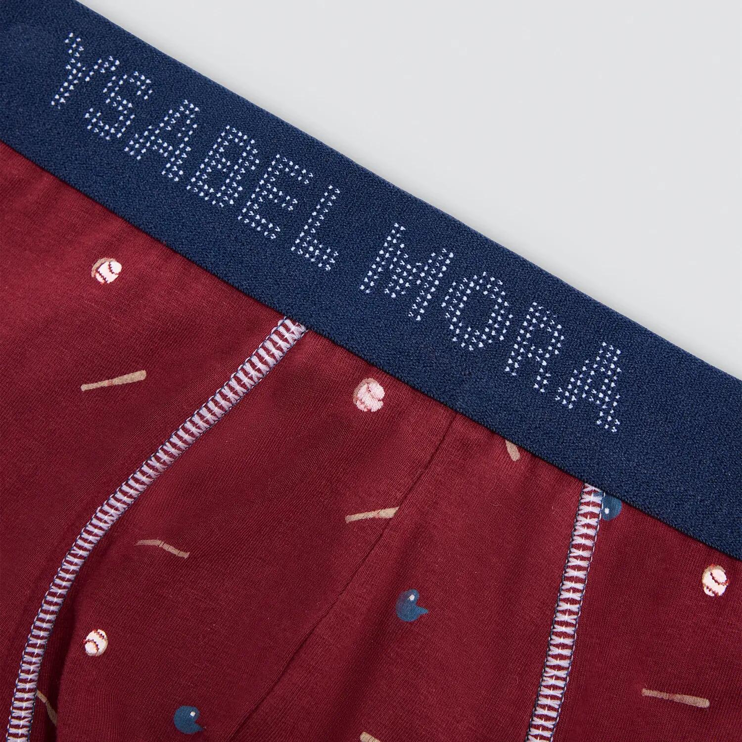 Pack de 2 boxers de algodão com estampado de basebol 6/7
