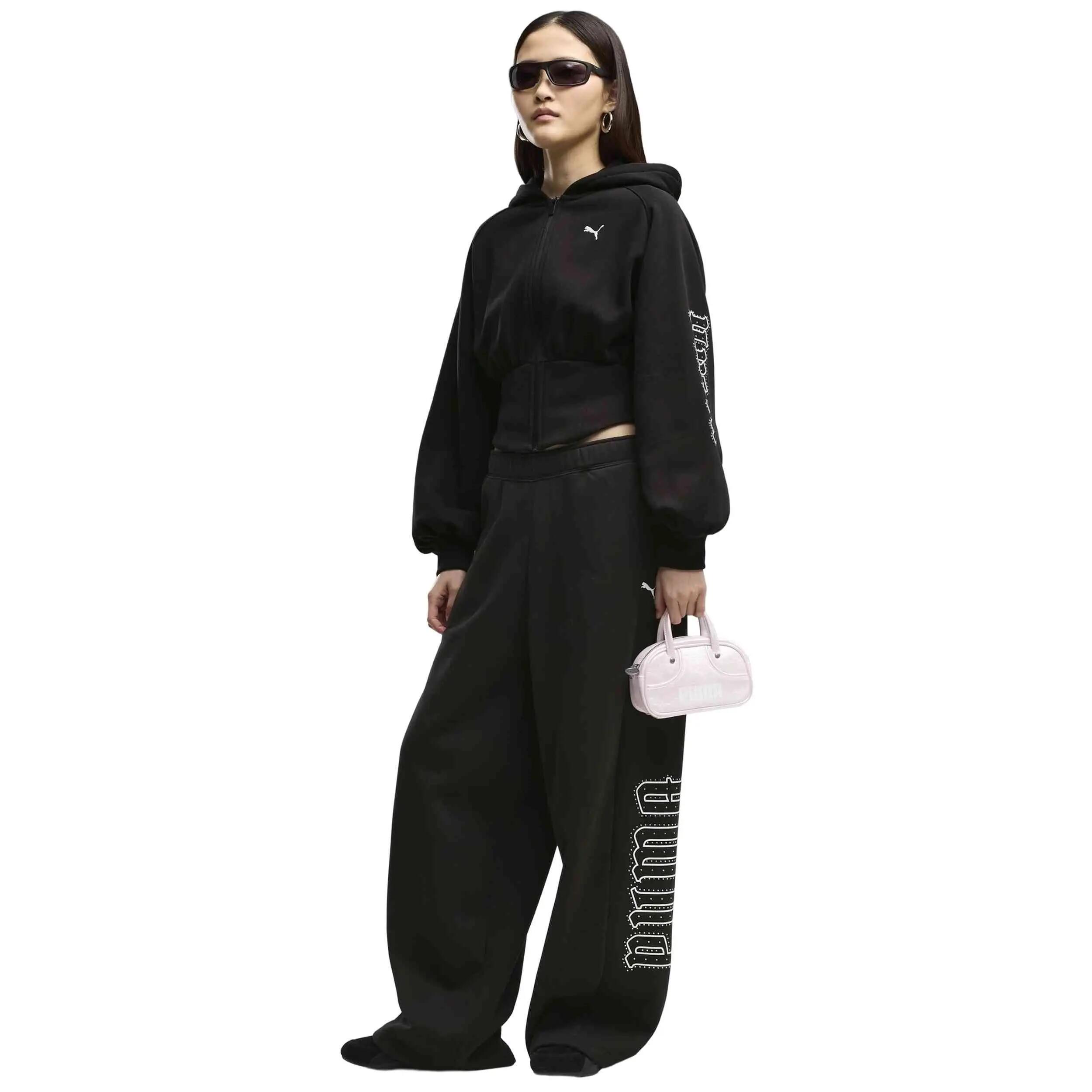 Sweatshirt Puma modelo Street Glam Bedazzled Full-Zip Balloon Slee para mulheres 5/5