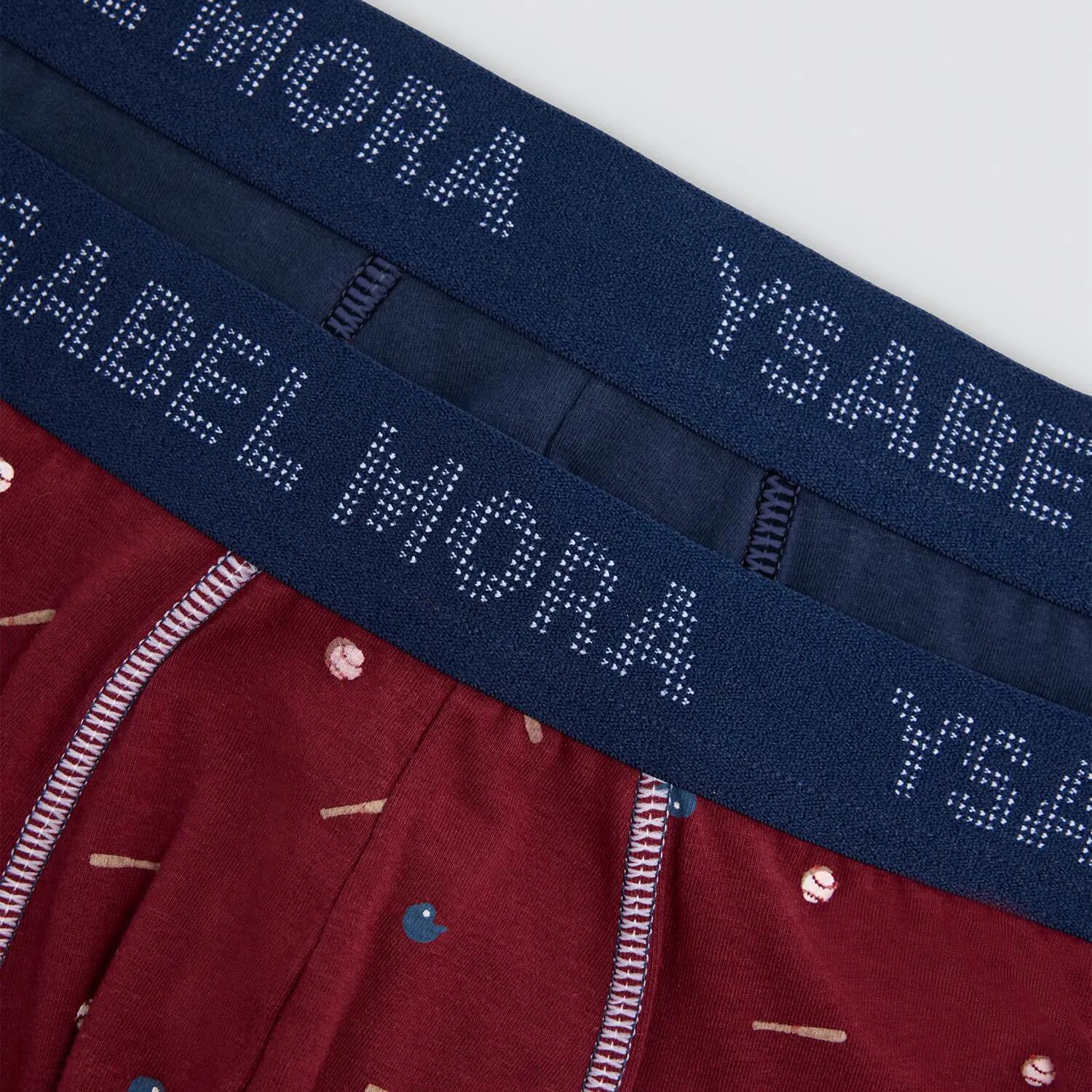 Pack de 2 boxers de algodão com estampado de basebol 2/7