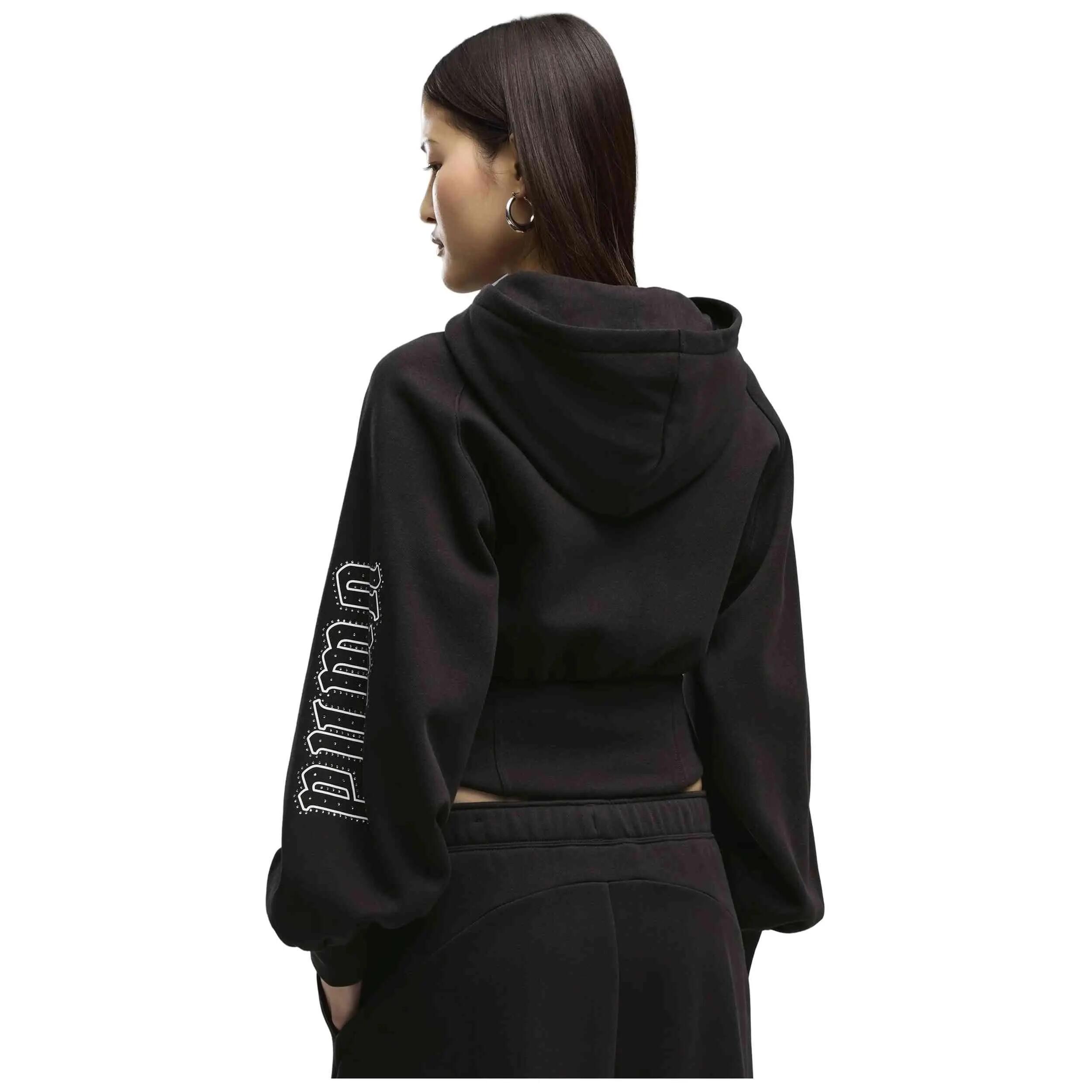 Sweatshirt Puma modelo Street Glam Bedazzled Full-Zip Balloon Slee para mulheres 2/5
