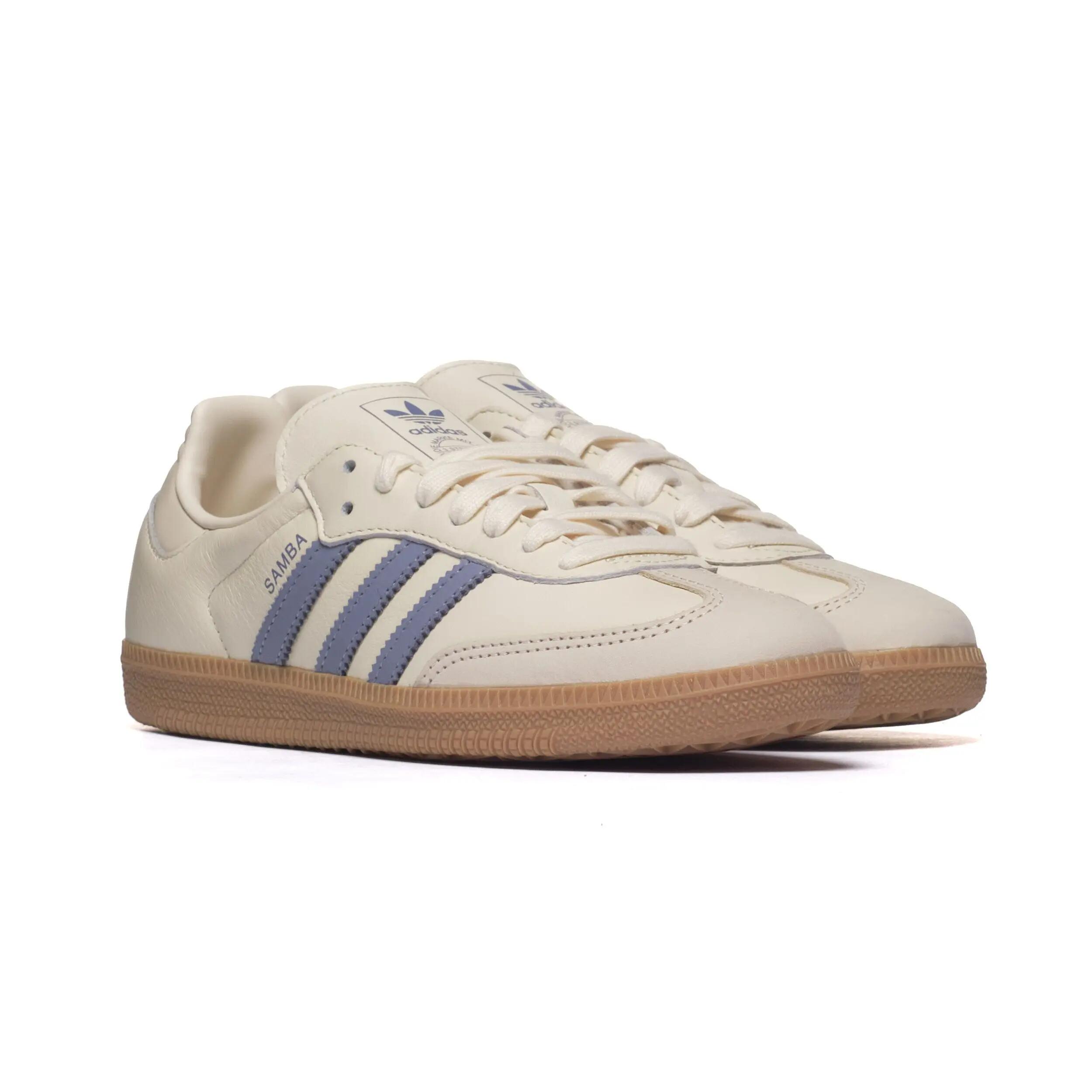 Zapatillas Adidas Samba OG Blancas/Plateadas Violeta 1/6