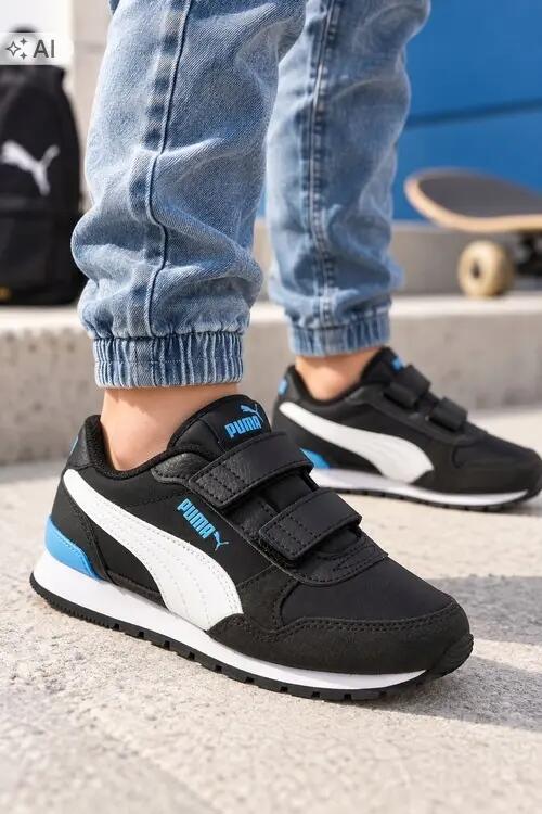 Buty dziecięce sportowe sneakersy na rzep czarne PUMA ST Runner V3 2/11