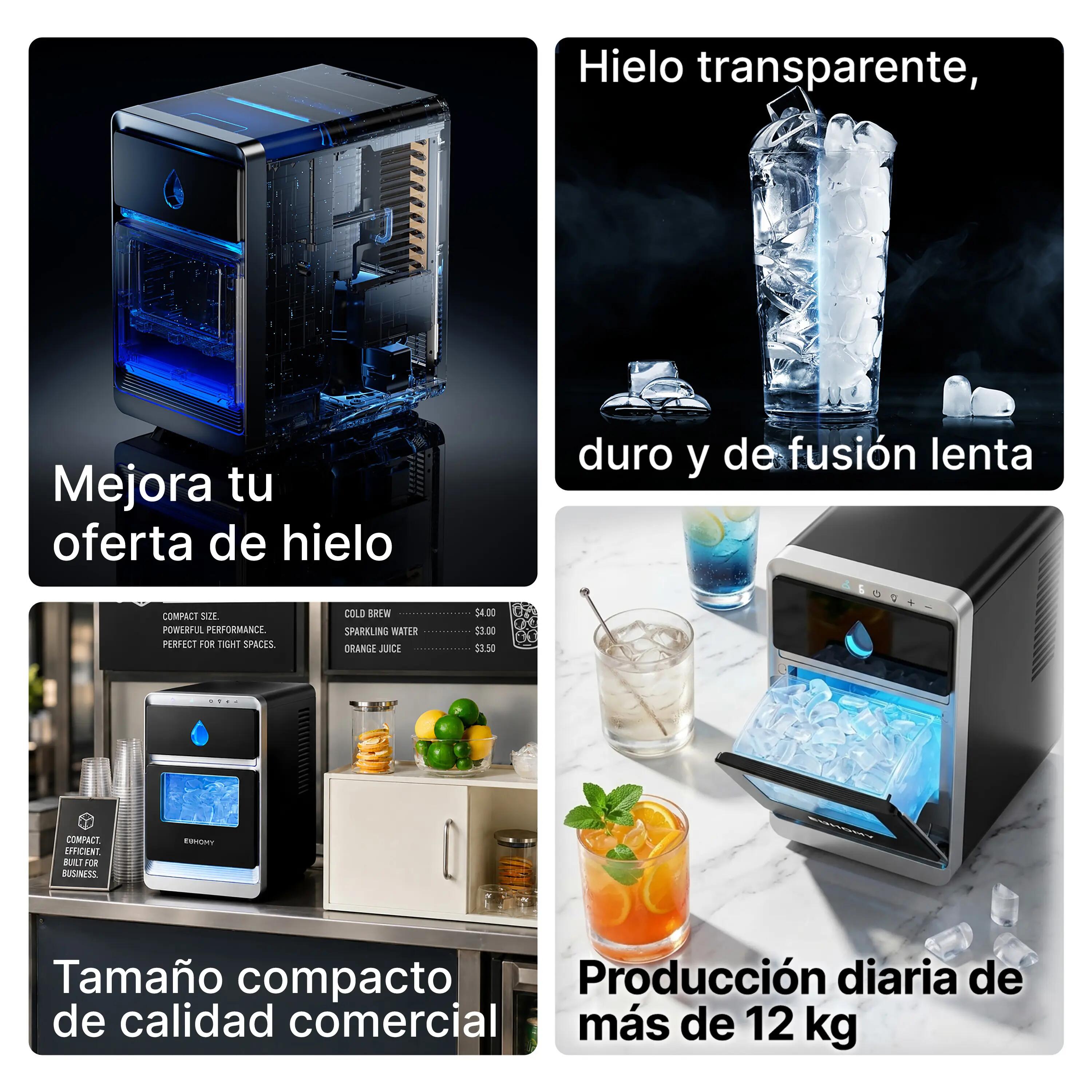 Euhomy máquina para fabricar hielo (12Kg en 24h) 5/6
