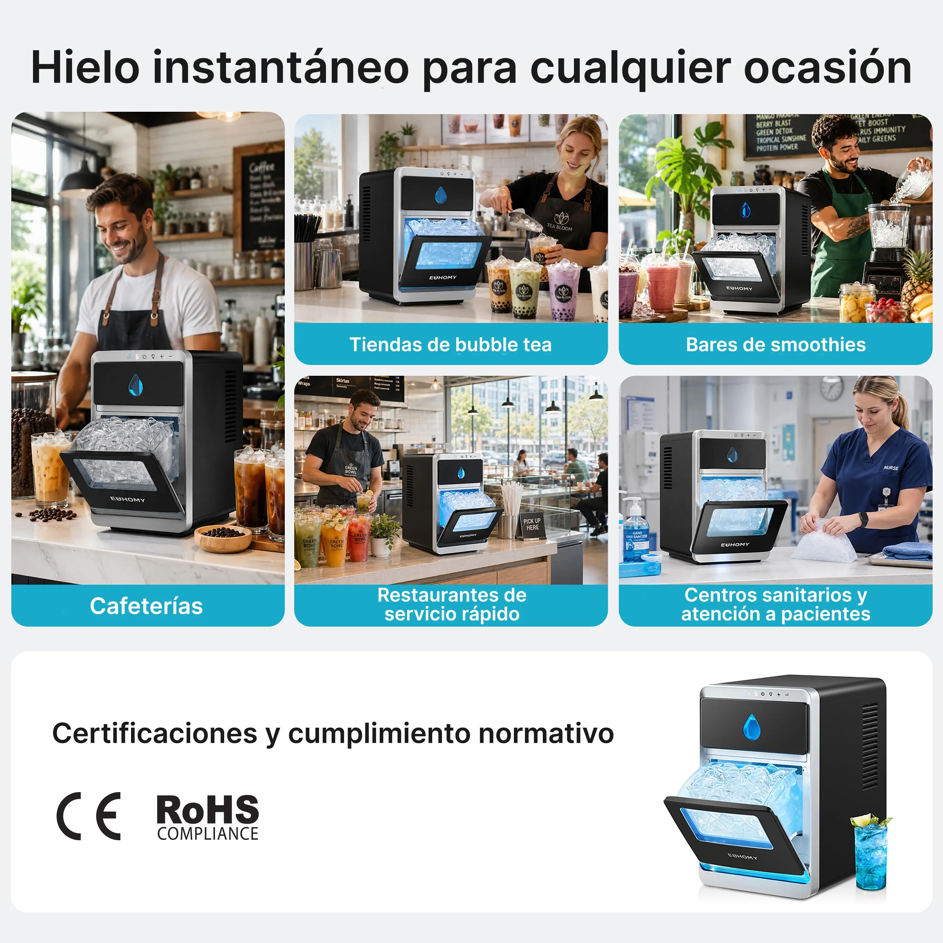 Euhomy máquina para fabricar hielo (12Kg en 24h) 4/6