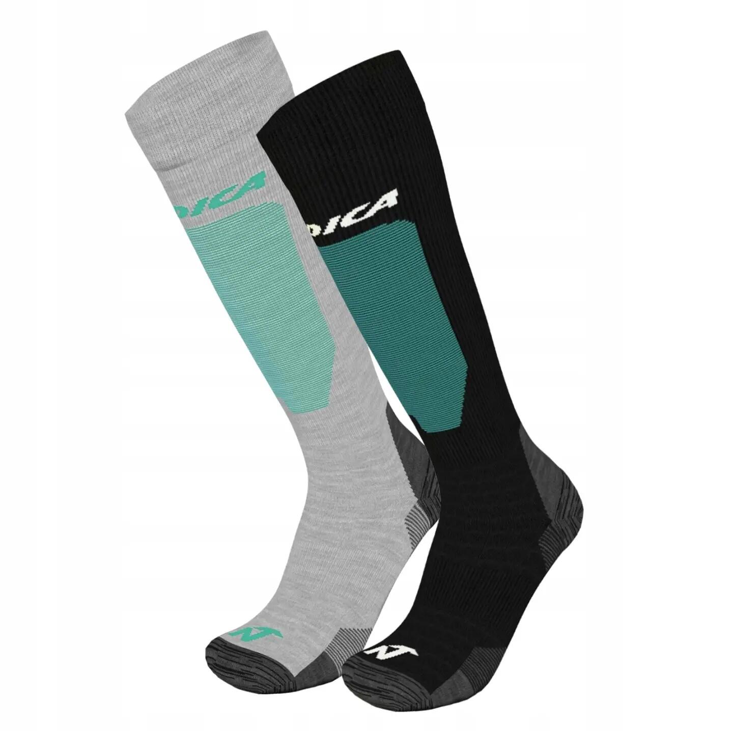 Skarpety narciarskie Nordica Uni 2-Pack Black / Teal + Grey / Teal 1/1