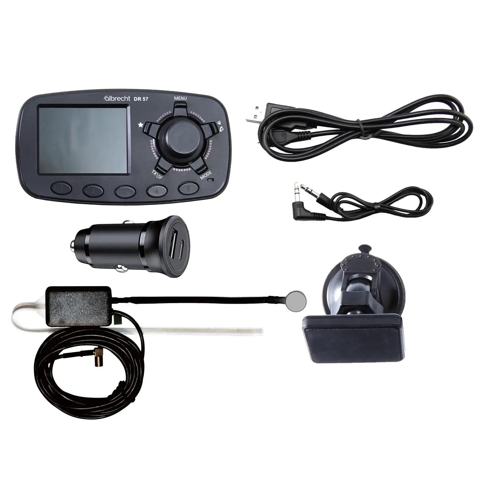 Adaptateur DAB+ voiture camping-car camion 12/24V transmetteur FM Albrecht DR 57 4/5