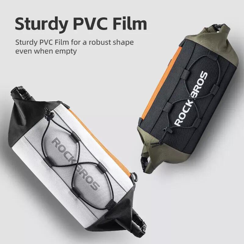 ROCKBROS geantă ghidon 2–2.4L, PVC/nylon, alb/verde 6/7