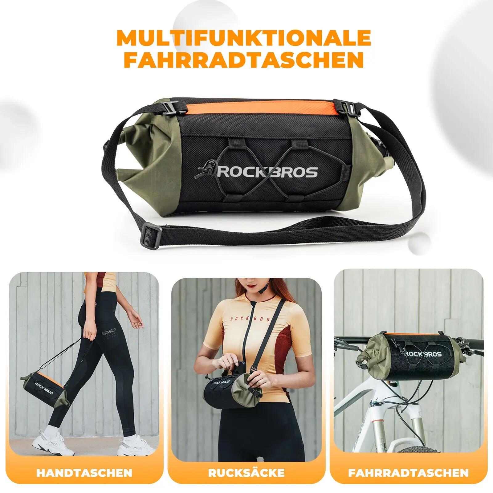 ROCKBROS geantă ghidon 2–2.4L, PVC/nylon, alb/verde 5/7
