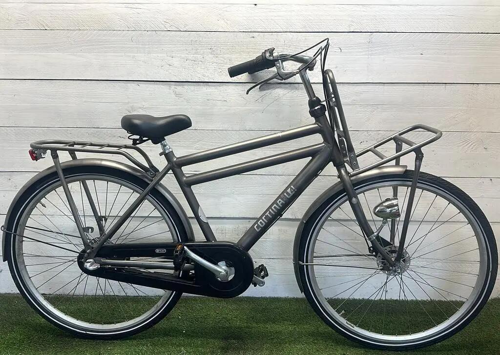 Second Life - Gereviseerd Cortina transport stadsfiets bike, metal/grijs 1/2