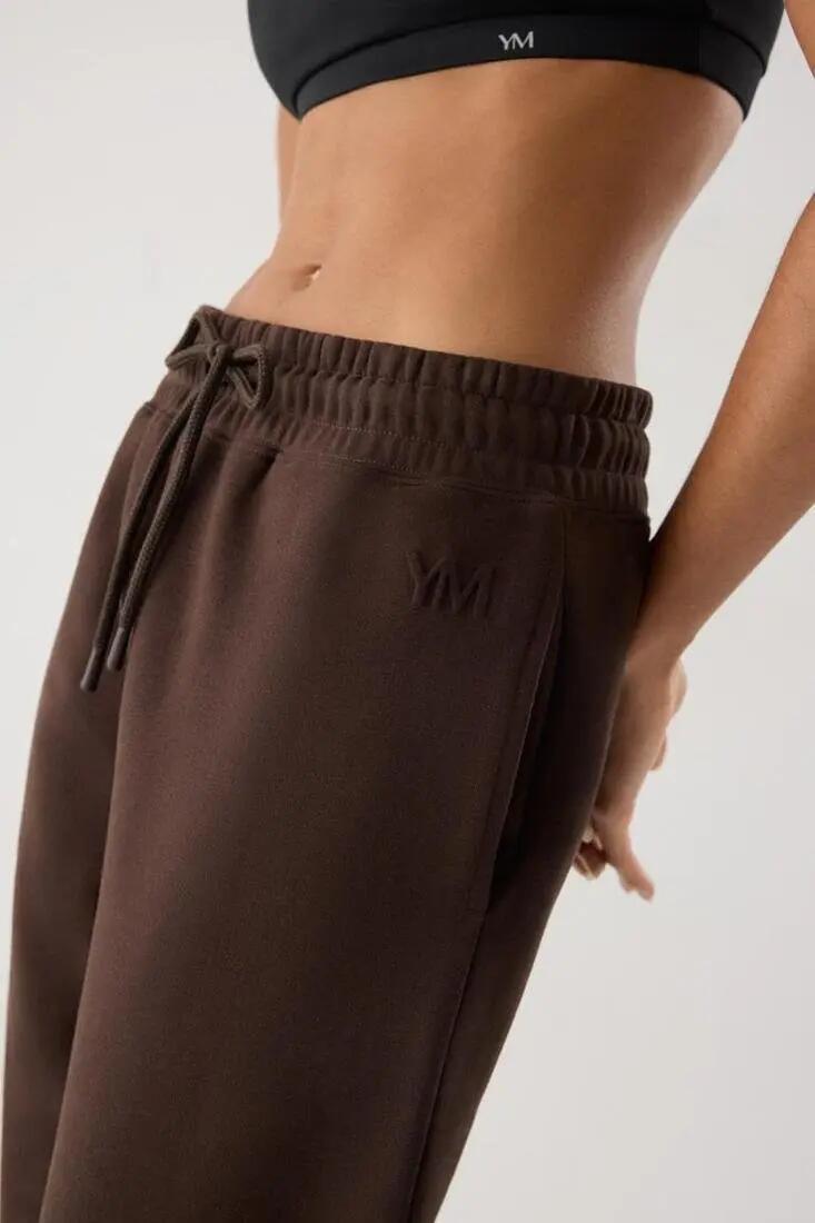 Pantalón deportivo jogger con cintura ajustable marrón 6/6