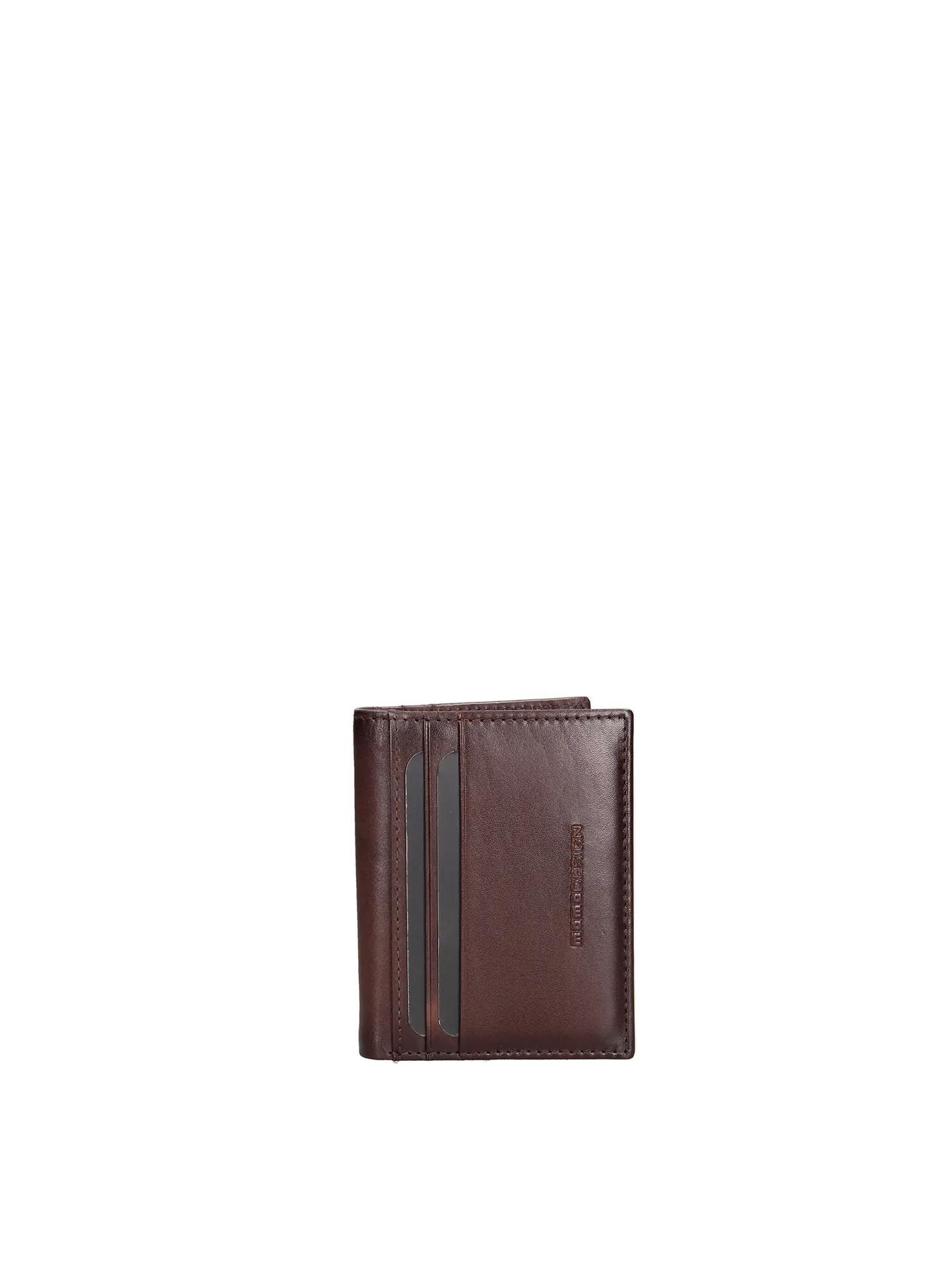Portofel Bărbati Piele Naturală Maro Inchis - Momo Design Slim Compact