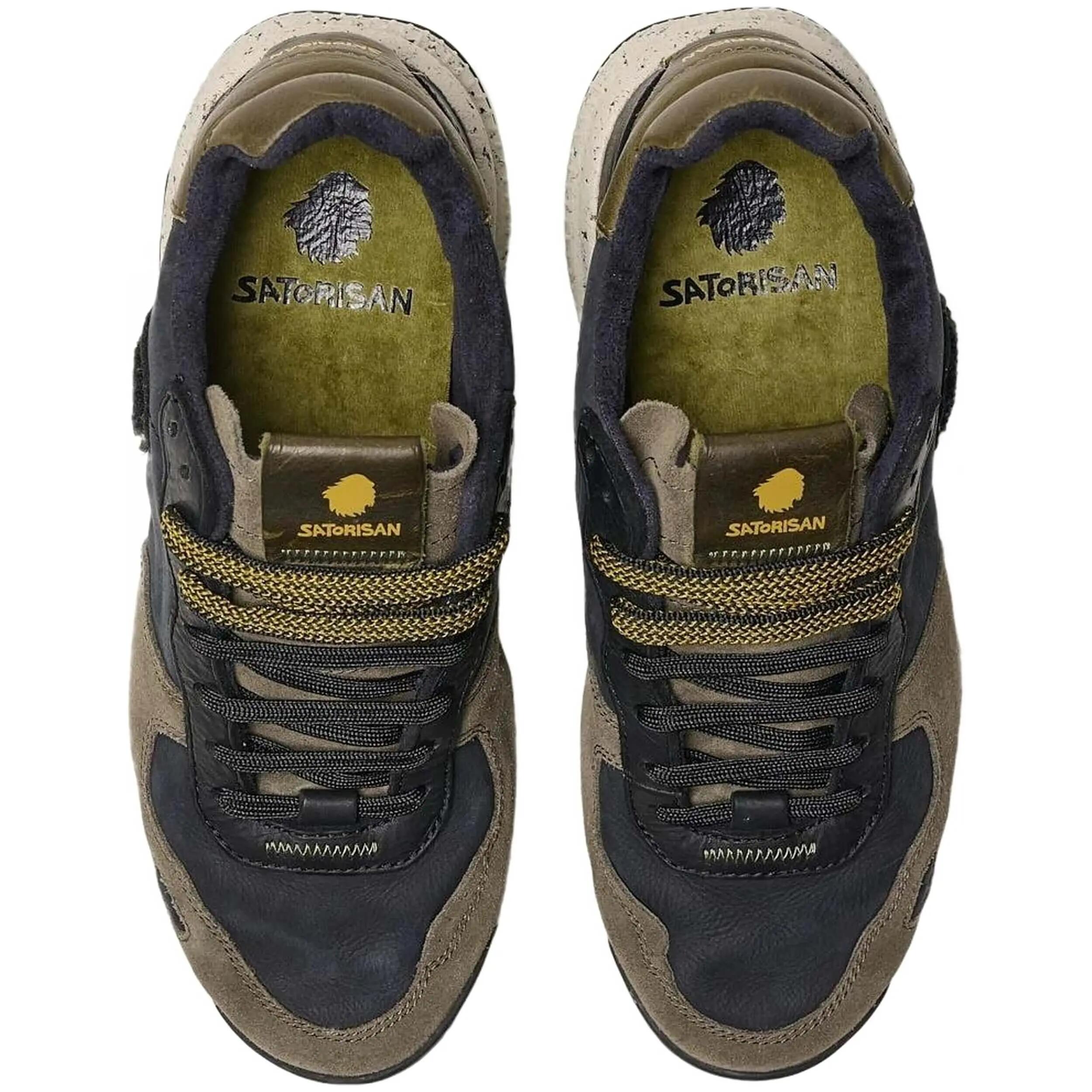 Satorisan Herren CHACRONA PREMIUM BLACK KHAKI Sneaker Low Echtleder in schwarz 3/5