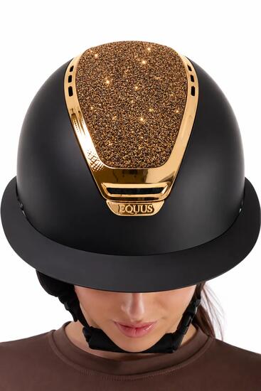 Kask jeździecki Golden Sparkling szeroki daszek Air Pump