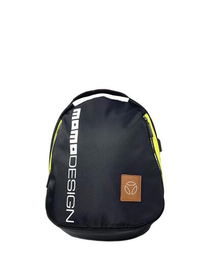 Sac à dos Momo Design homme noir avec fermeture éclair et anse en cuir