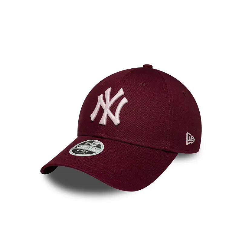 Gorra MLB Mujer - Logo metalizado, visera curva - New Era 9FORTY - Granate 3/4