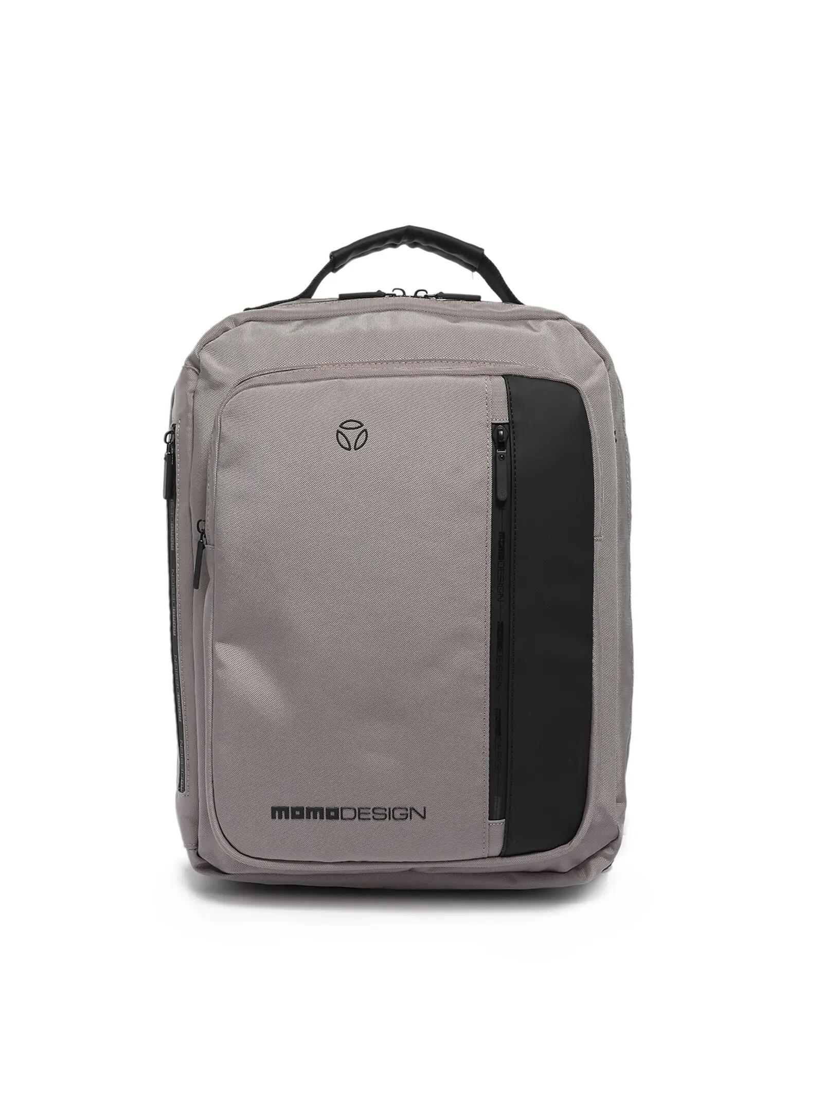 Rucsac Momo Design bărbați negru poliester cu fermoar și buzunare