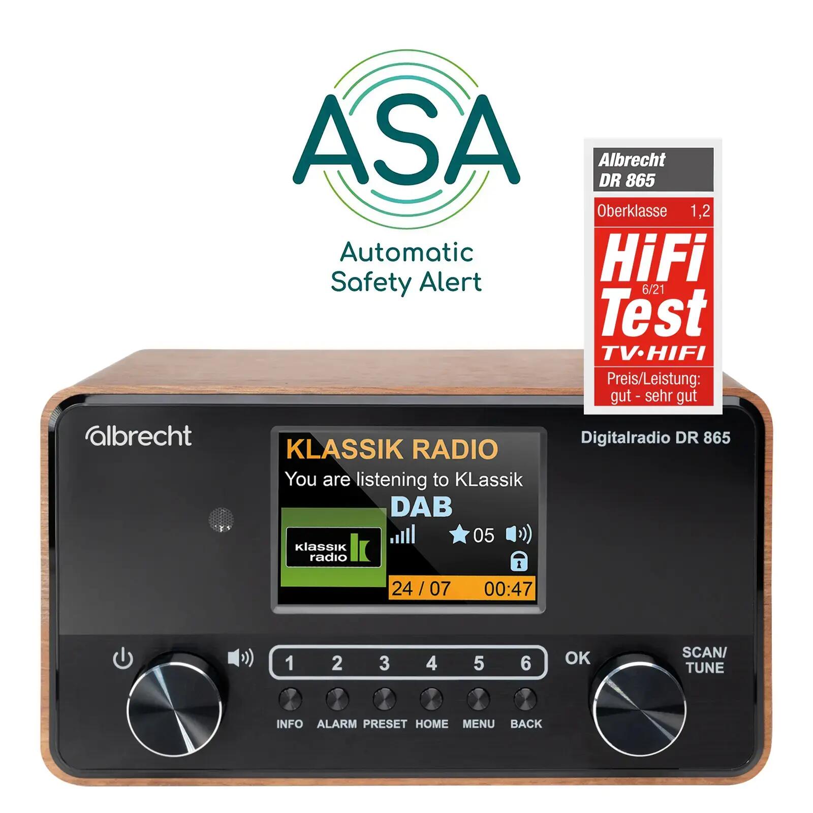 Radio DAB+ FM senior grosses touches écran couleur 4" Bluetooth Albrecht DR 865 2/9