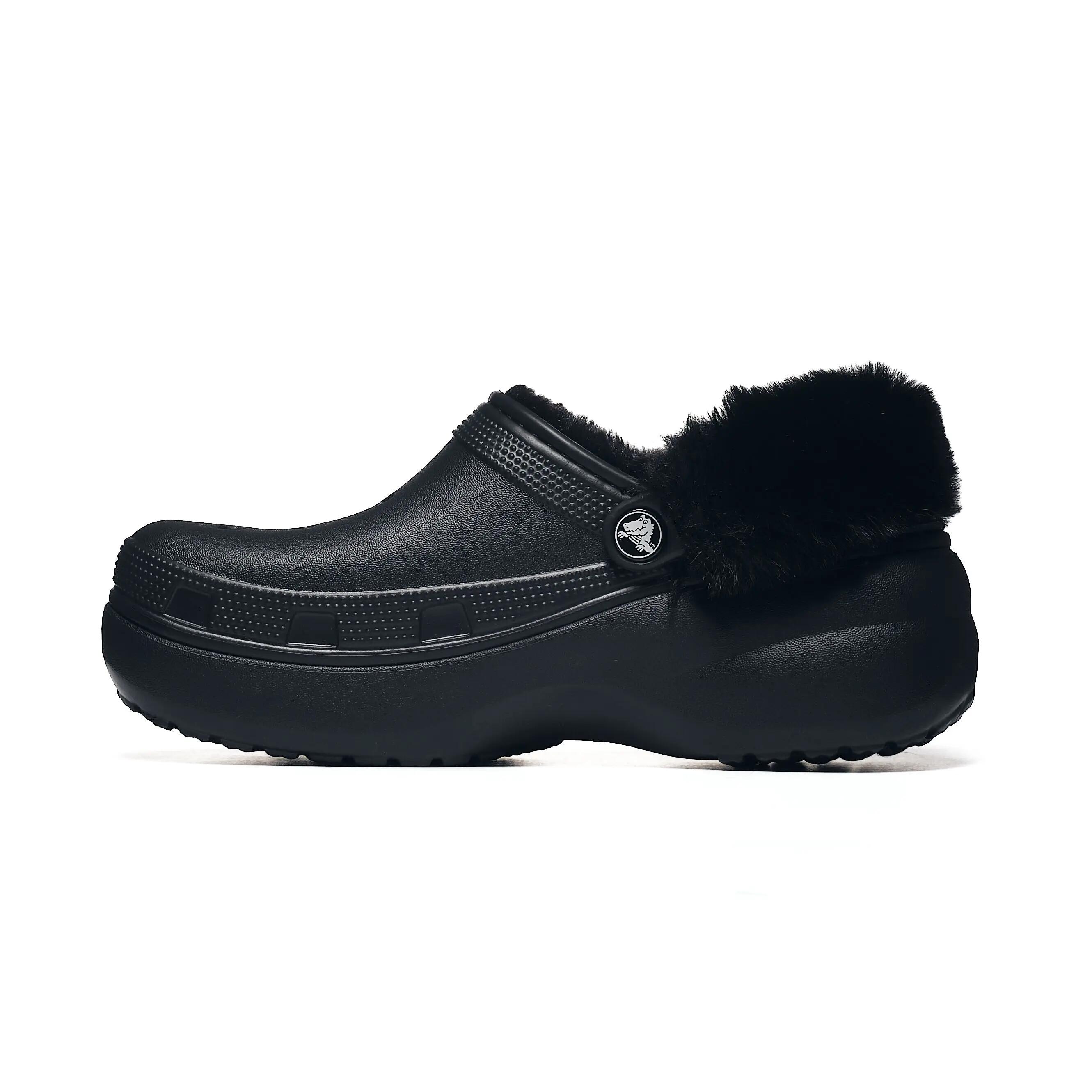 Damskie chodaki Crocs CLASSIC PLATFORM FUZZ LINED CLOG 212854-001 3/6