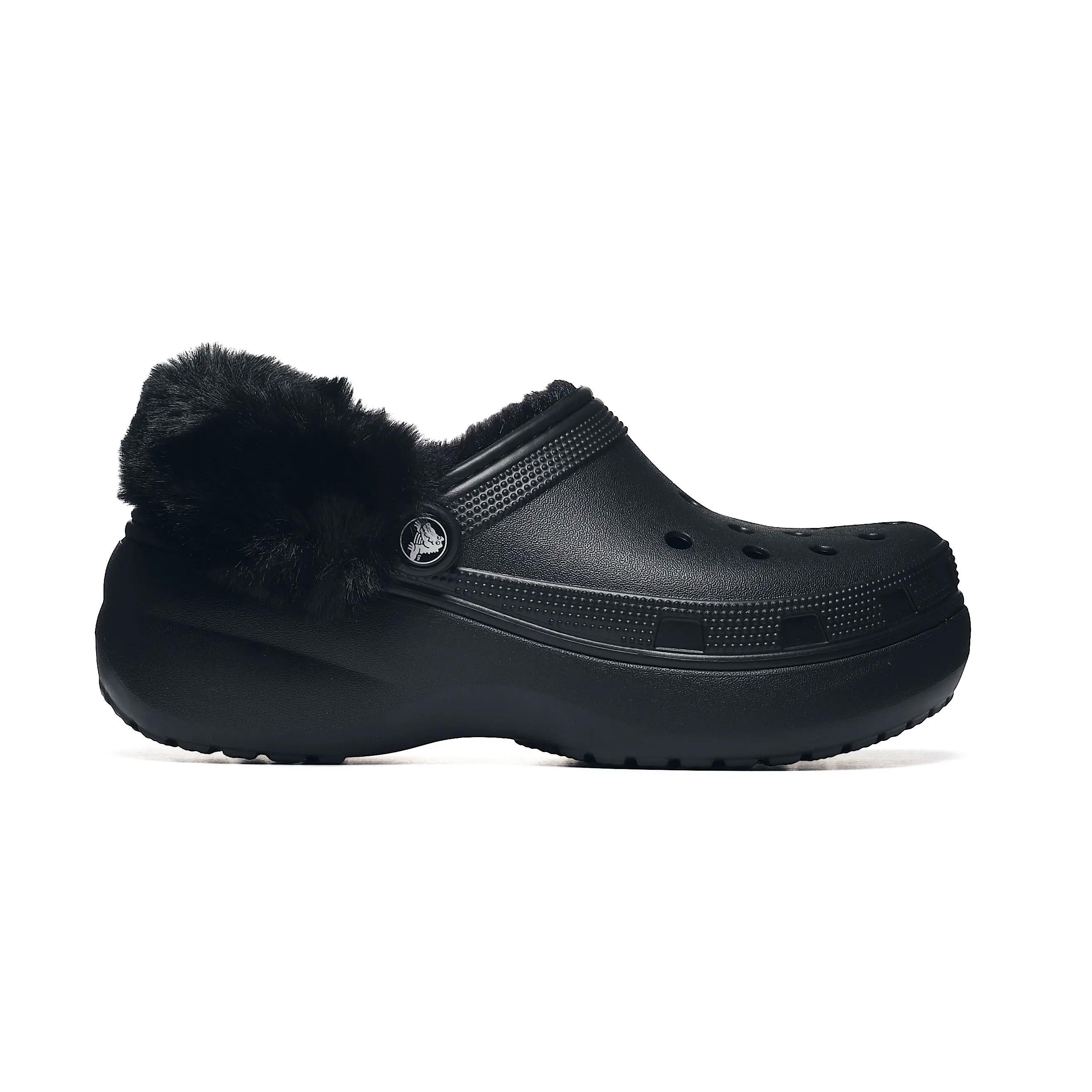 Damskie chodaki Crocs CLASSIC PLATFORM FUZZ LINED CLOG 212854-001 2/6