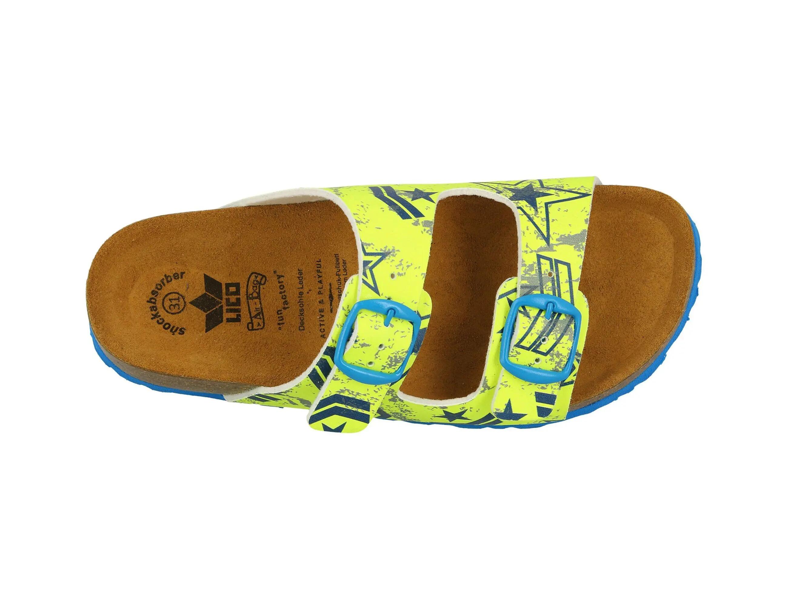 Kids’ sport mules with adjustable buckles, Bioline Top, fluorescent acid yellow 5/6
