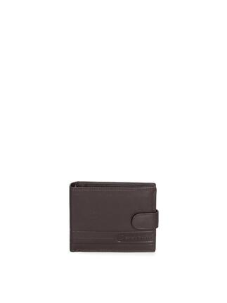 Portefeuille homme Sergio Tacchini cuir véritable noir bouton pression