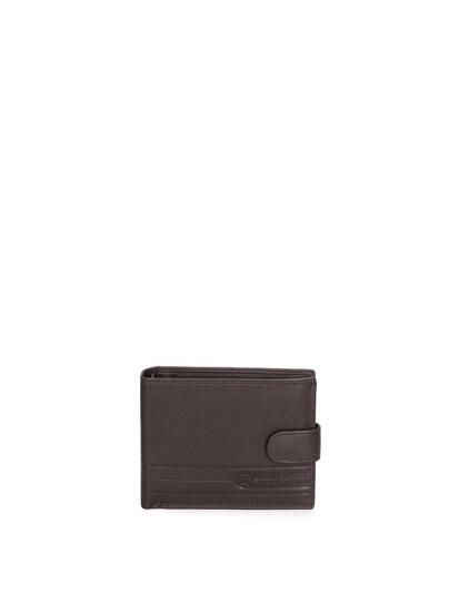 Portefeuille homme Sergio Tacchini cuir véritable noir bouton pression