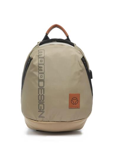 Sac à dos Momo Design homme noir avec fermeture éclair et anse en cuir