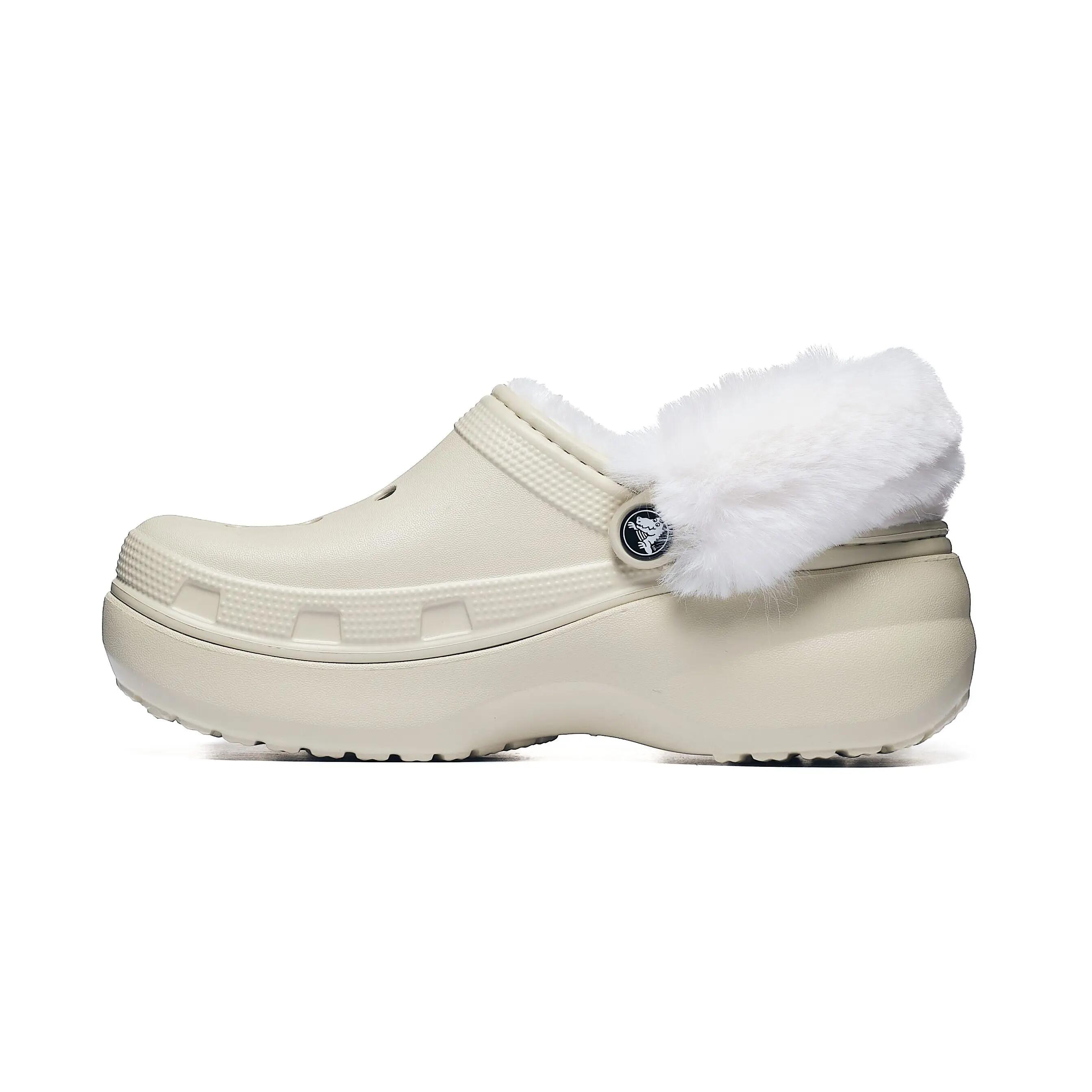 Damskie chodaki Crocs CLASSIC PLATFORM FUZZ LINED CLOG 212854-2Y2 3/6