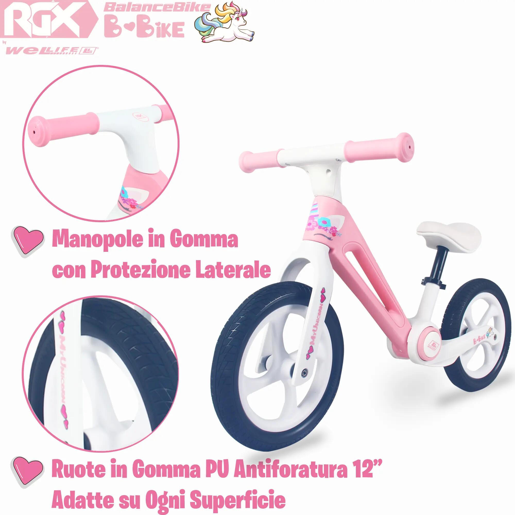 Bici Senza Pedali Balance Bike perBambini 12” Pieghevole MyUnicorn 7/8