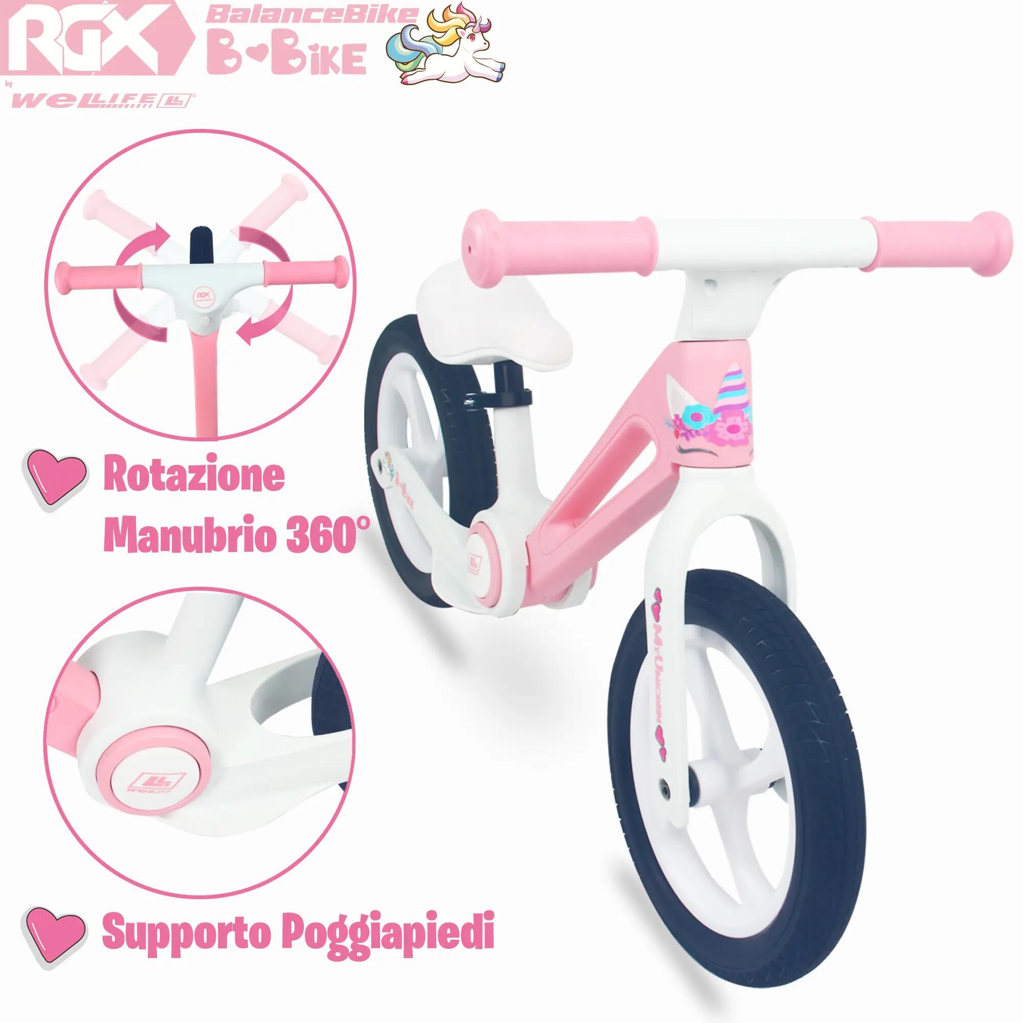 Bici Senza Pedali Balance Bike perBambini 12” Pieghevole MyUnicorn 6/8