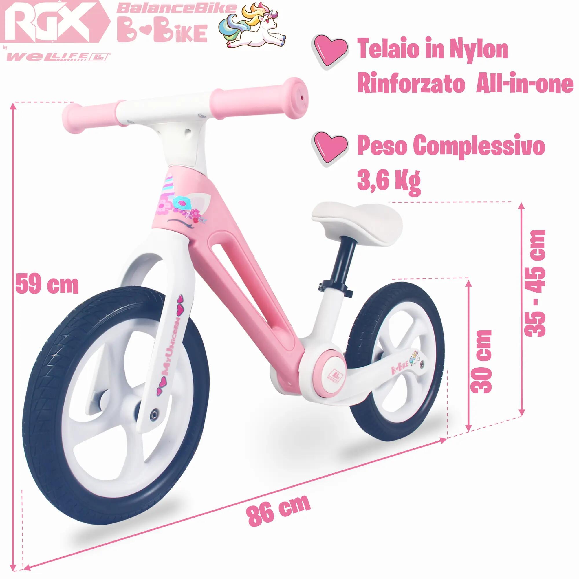 Bici Senza Pedali Balance Bike perBambini 12” Pieghevole MyUnicorn 5/8