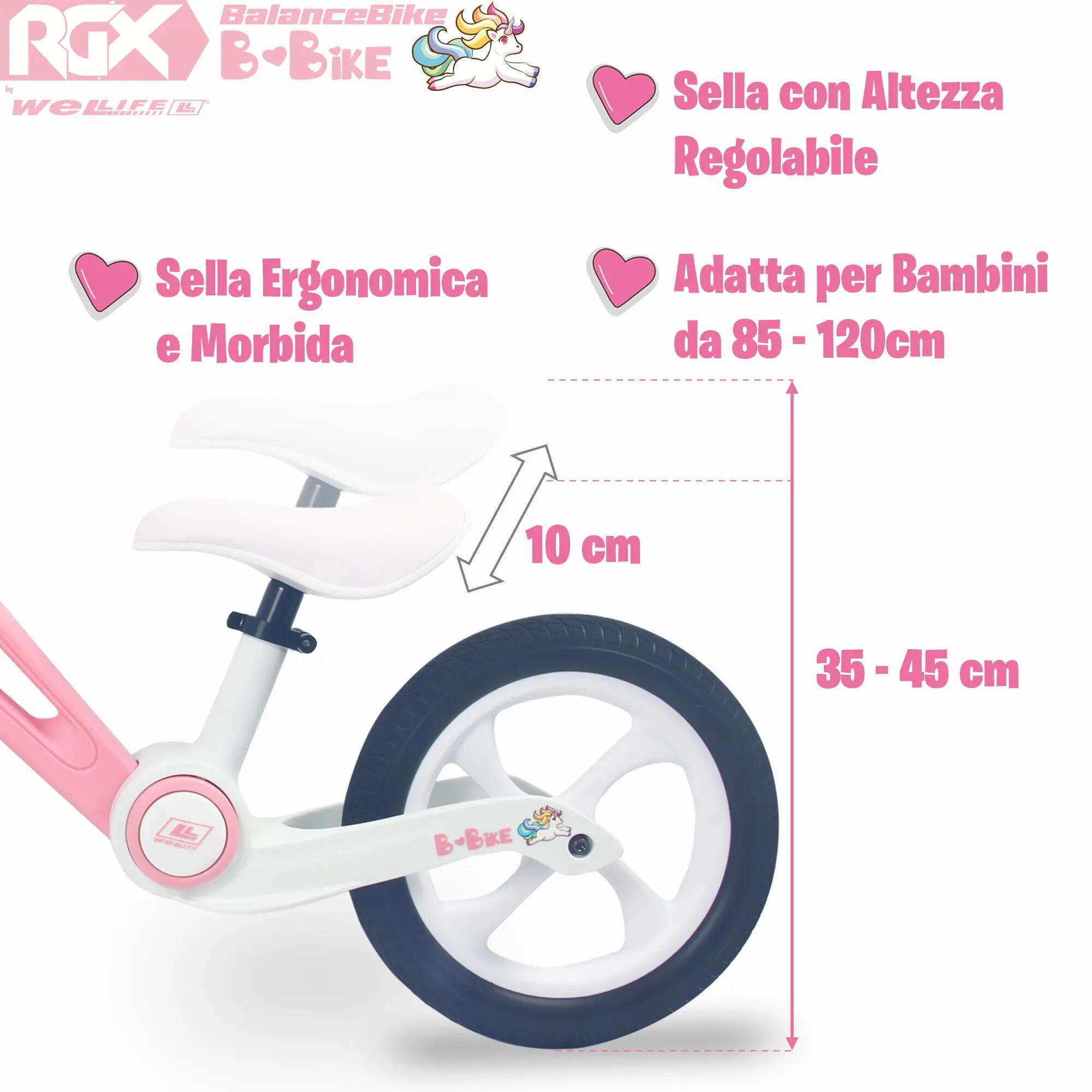 Bici Senza Pedali Balance Bike perBambini 12” Pieghevole MyUnicorn 4/8