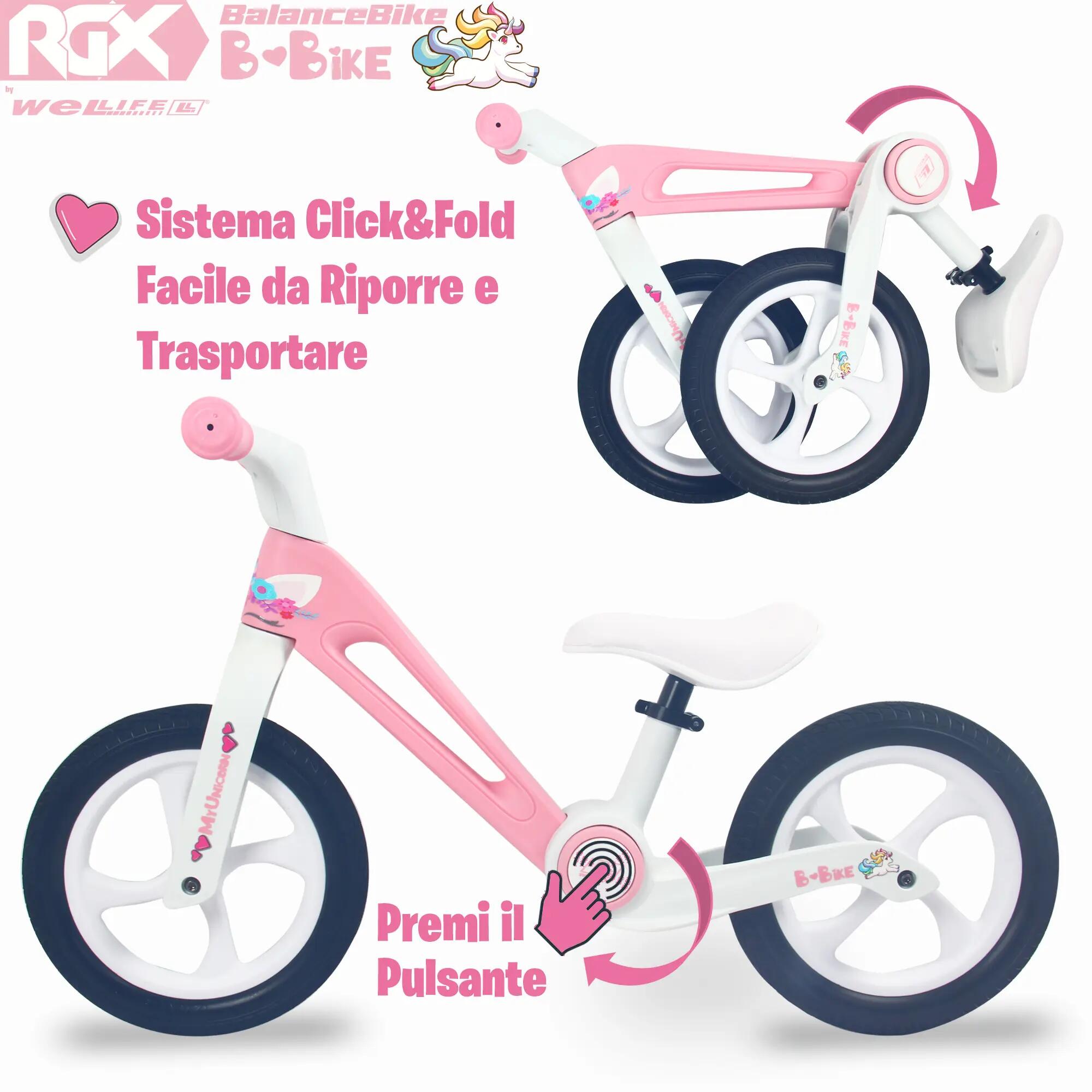 Bici Senza Pedali Balance Bike perBambini 12” Pieghevole MyUnicorn 2/8