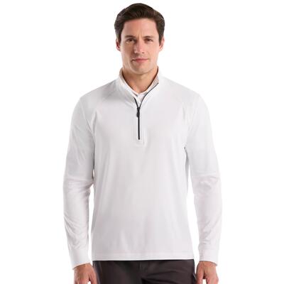 Original Penguin LS Mixed Media 1/4 Zip Pullover LC maglione da uomo bianco