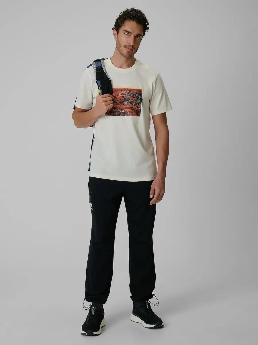 T-shirt regular z nadrukiem męski 4F 4FRSS26TTSHM4238 4/6