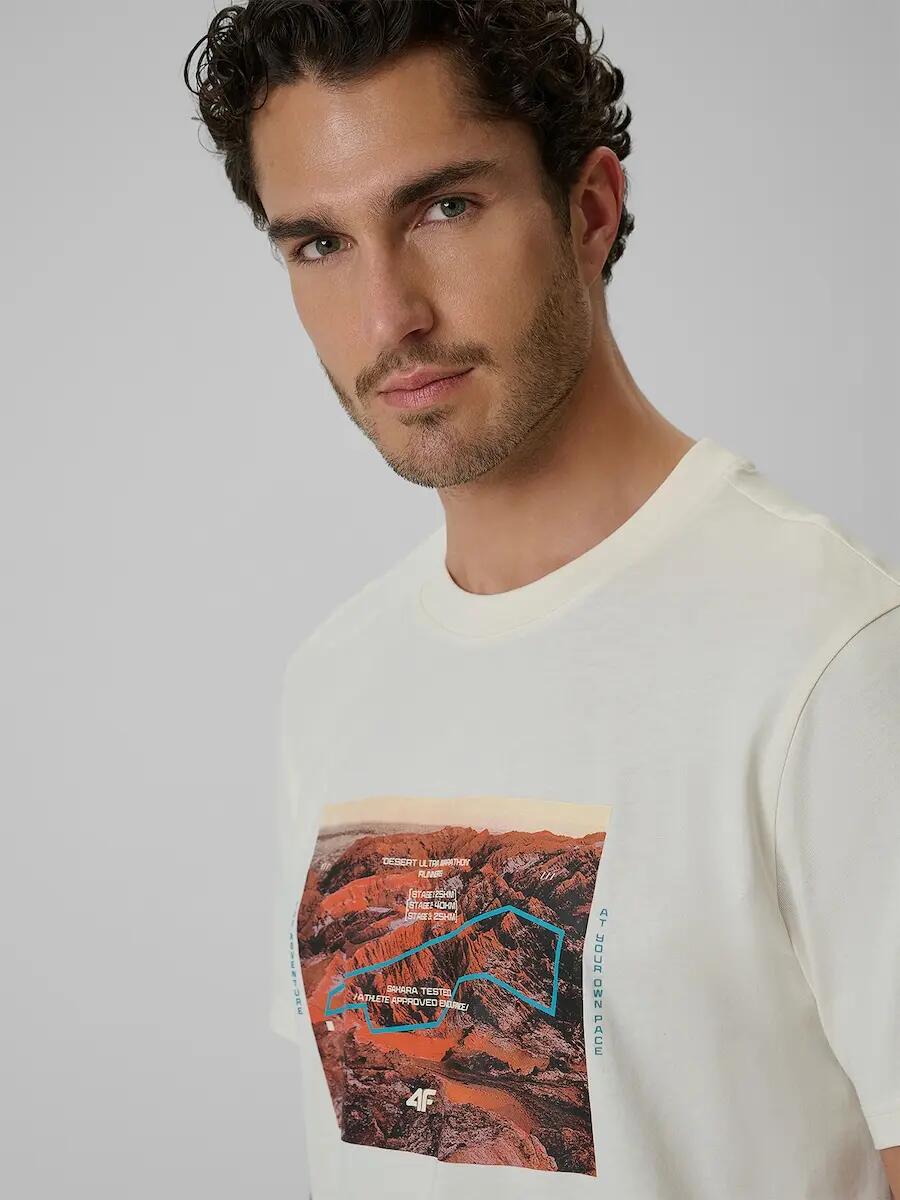 T-shirt regular z nadrukiem męski 4F 4FRSS26TTSHM4238 3/6