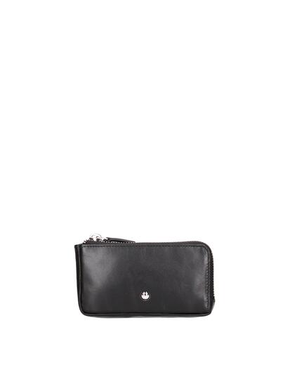 Pochette Homme Noir Cuir Véritable Fermeture Zip Momo Design